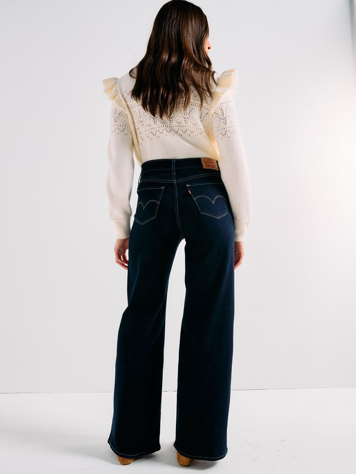 Image 5 of 6 of Levi's 318 Shaping Wide-Leg Jeans - Chances Are - Navy