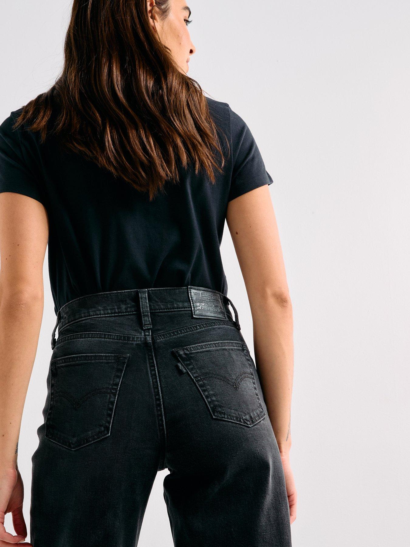 Image 4 of 6 of Levi's 728 High Rise Wide Leg Jeans - Rodeo Princess (Black)