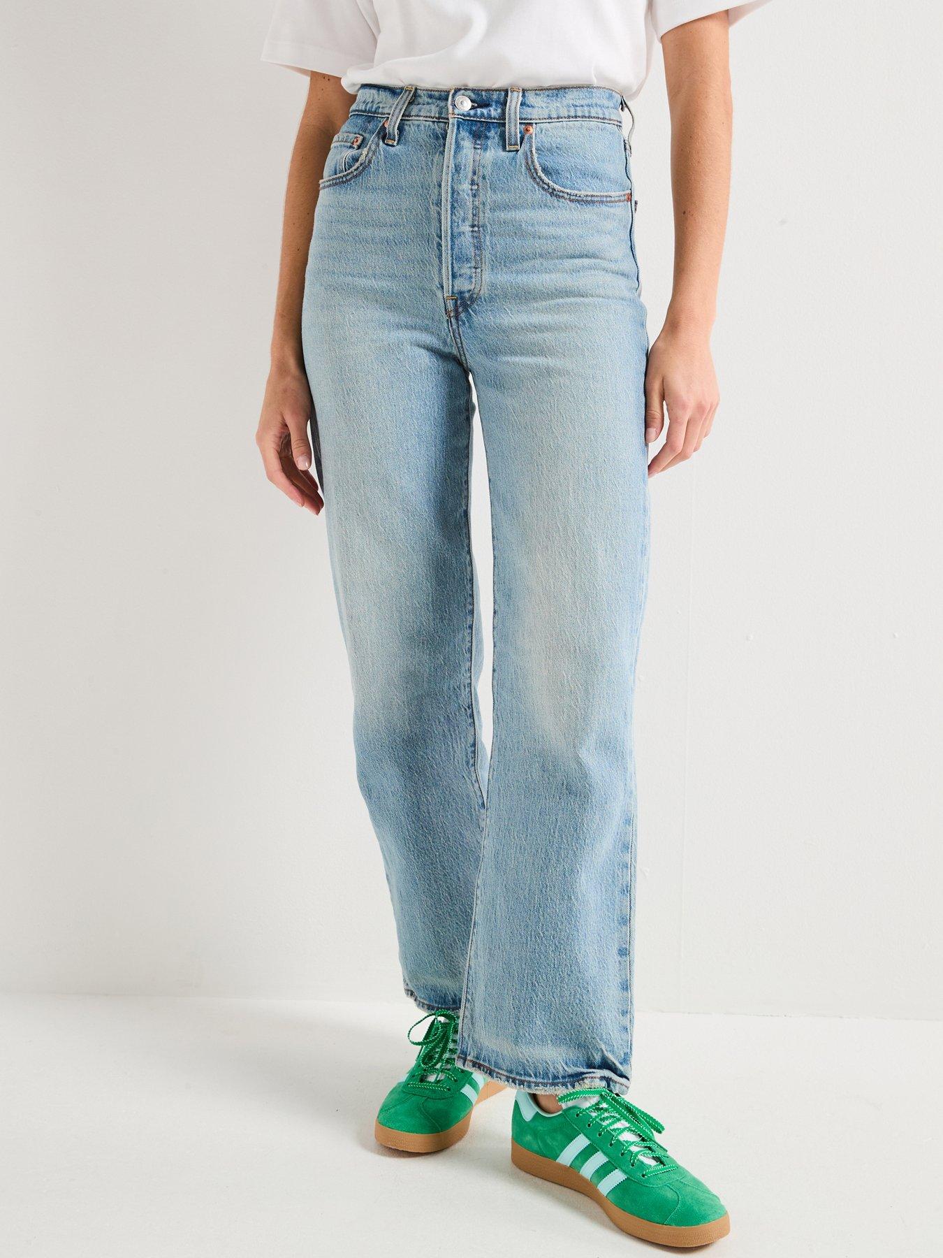 undefined Ribcage Straight Ankle Jeans - Lets Share - Blue