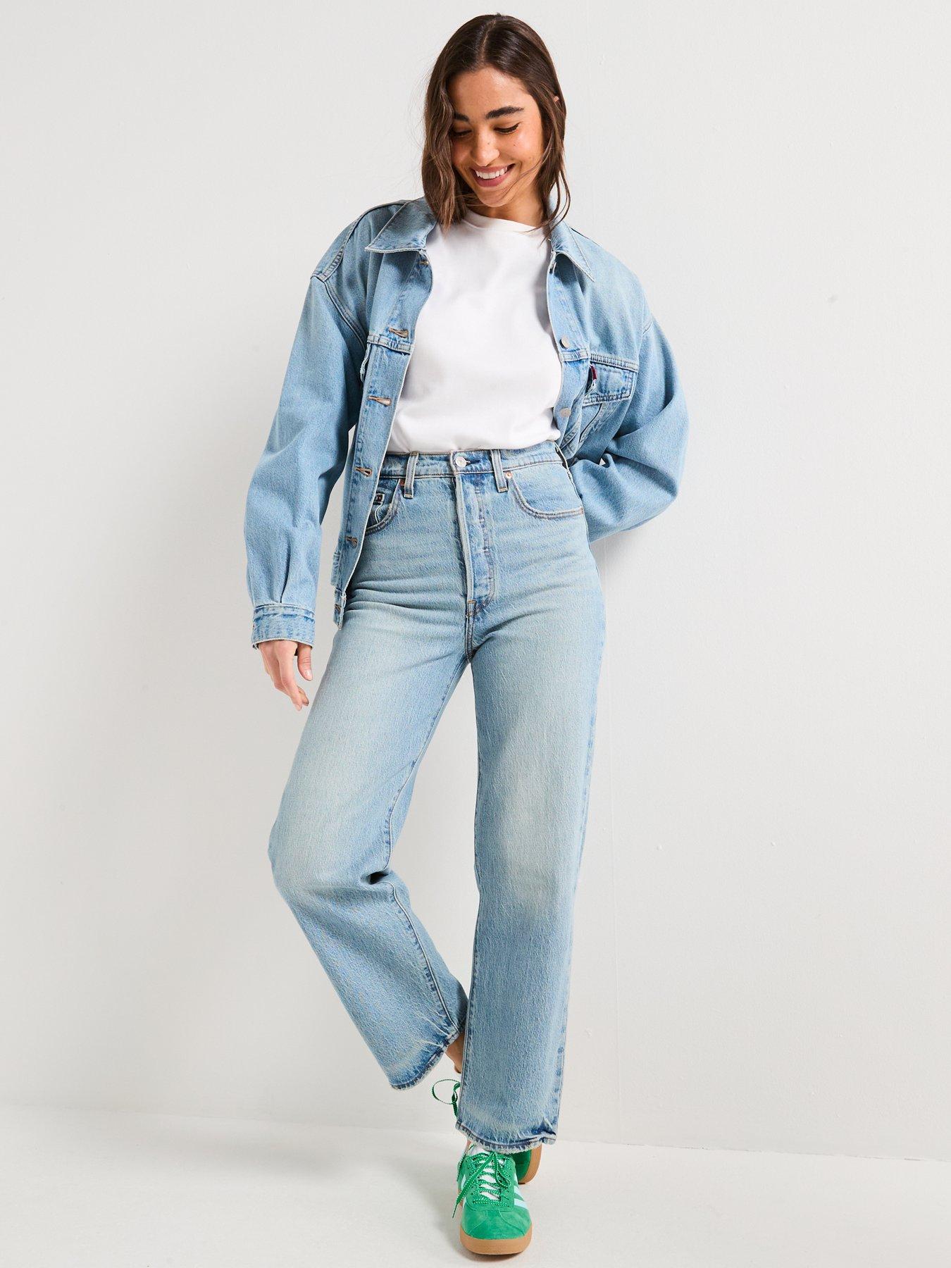 Image 3 of 6 of Levi's Ribcage Straight Ankle Jeans - Lets Share - Blue