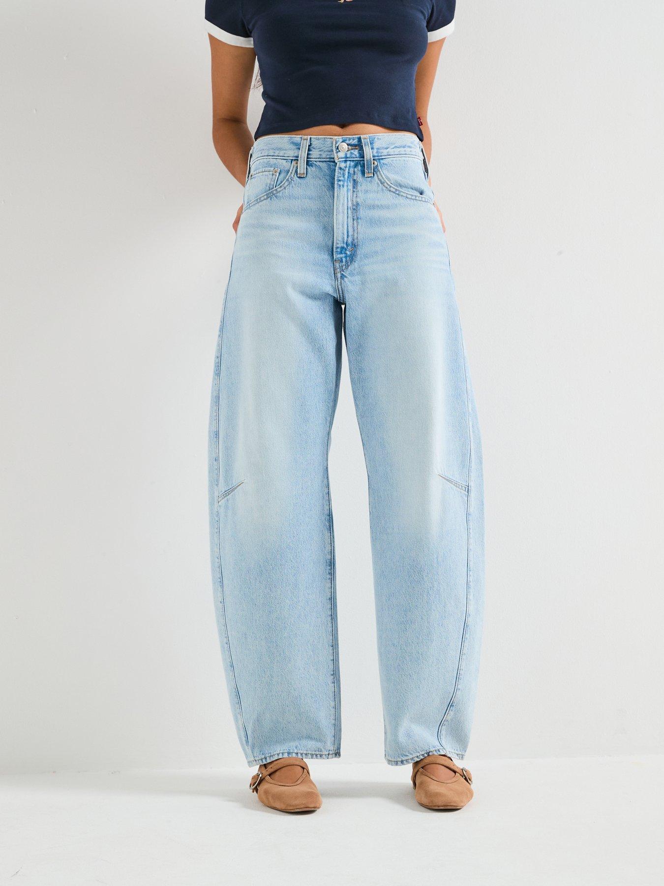 undefined Cinch Barrel Jeans - Abraided Art - Blue