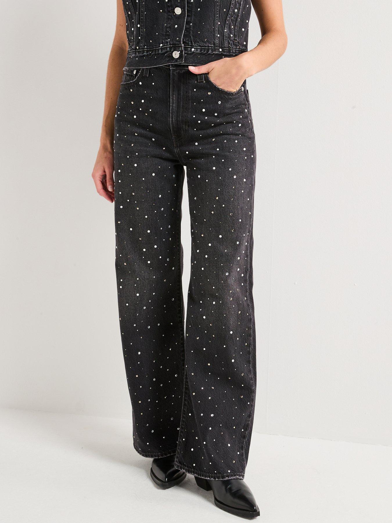 Image 1 of 5 of Levi's Ribcage Wide-leg Jeans - Dazzle Me Smoke