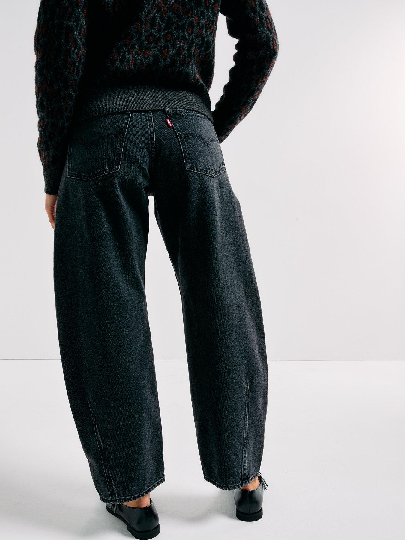 Image 2 of 6 of Levi's Baggy Dad Barrel Jeans - Rebel Edge Black