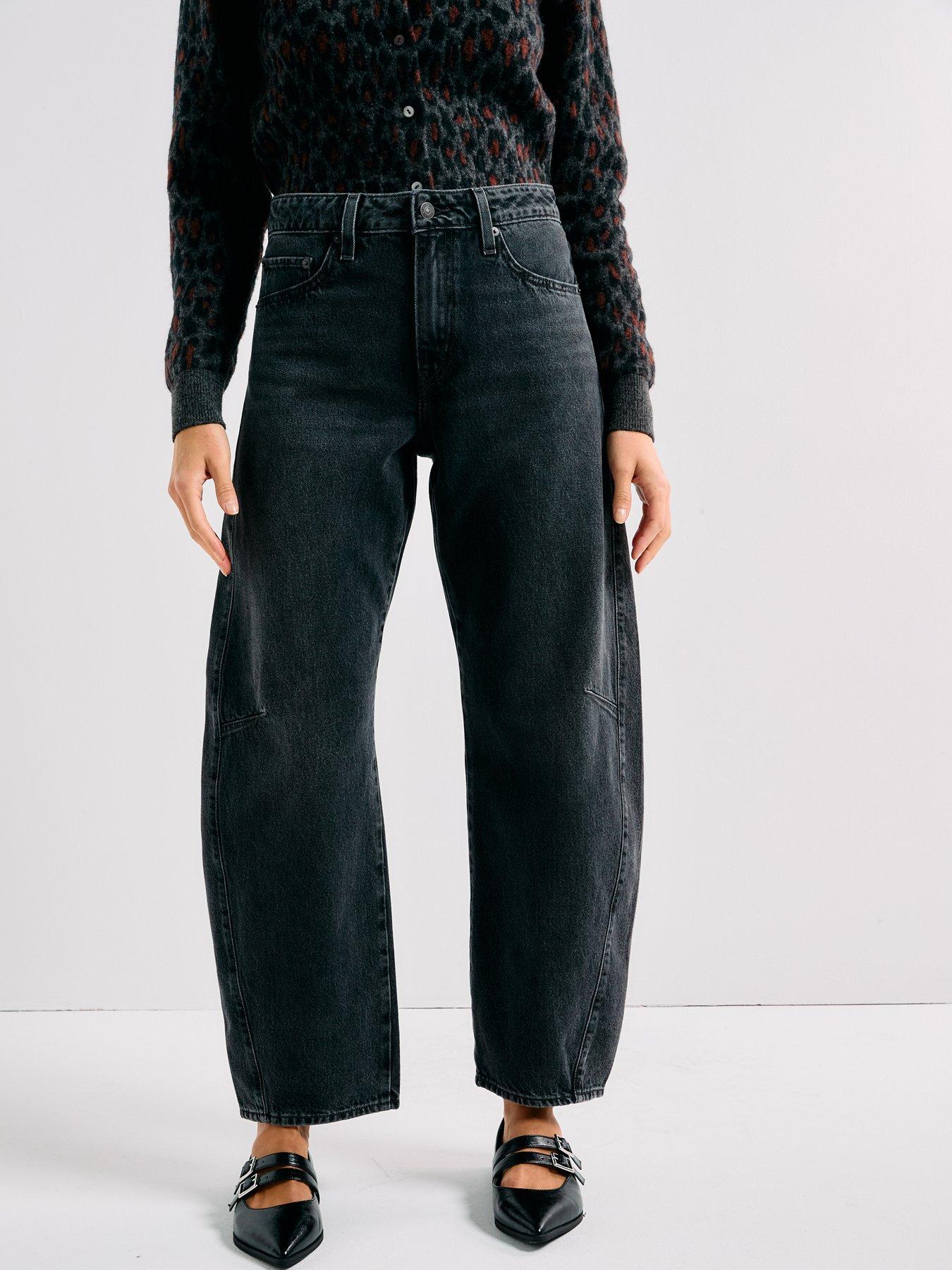 Image 4 of 6 of Levi's Baggy Dad Barrel Jeans - Rebel Edge Black