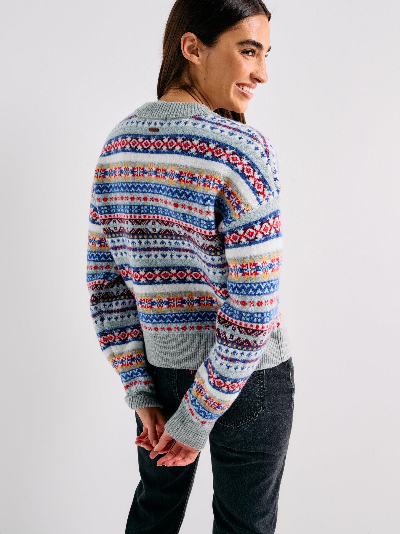 Image 2 of 6 of Levi's Ines Fairisle Sweater - Leandra Fairisle Tawny Port Wool Blend - Multi