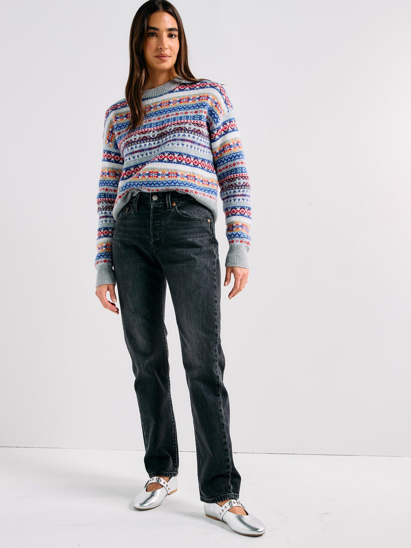 Image 3 of 6 of Levi's Ines Fairisle Sweater - Leandra Fairisle Tawny Port Wool Blend - Multi