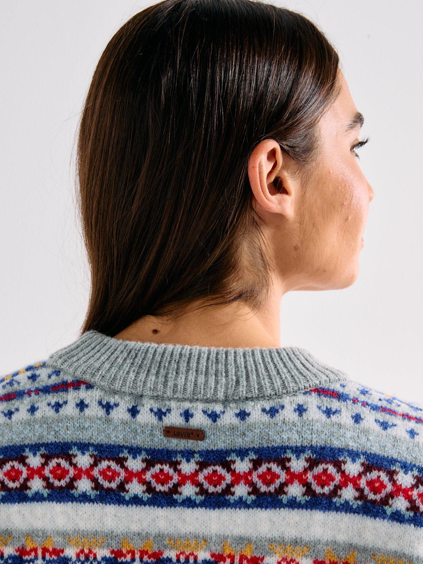 Image 4 of 6 of Levi's Ines Fairisle Sweater - Leandra Fairisle Tawny Port Wool Blend - Multi
