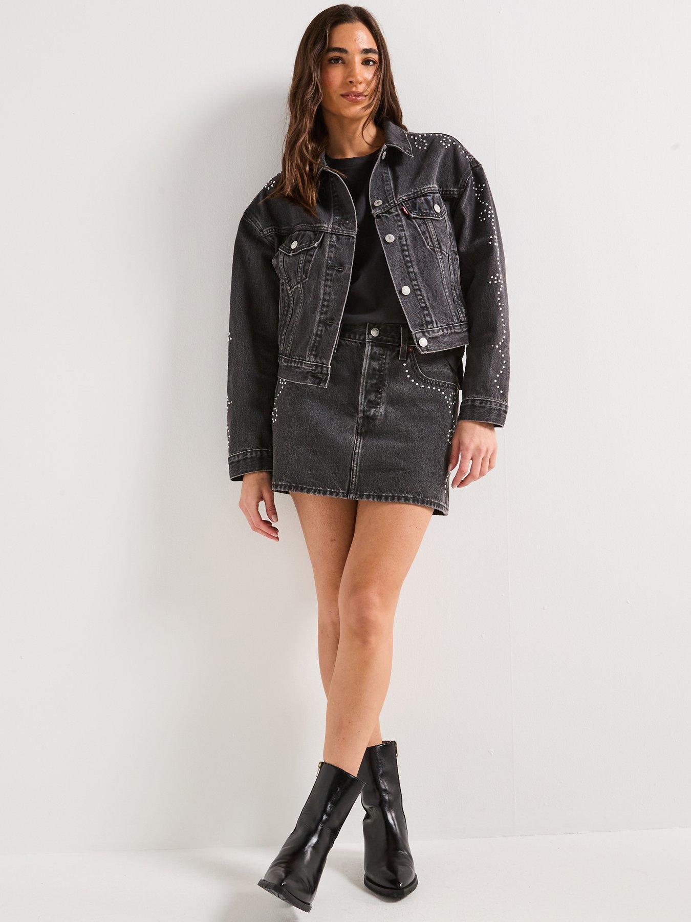 Image 3 of 5 of Levi's Icon Skirt - Bejeweled Skirt - Navy