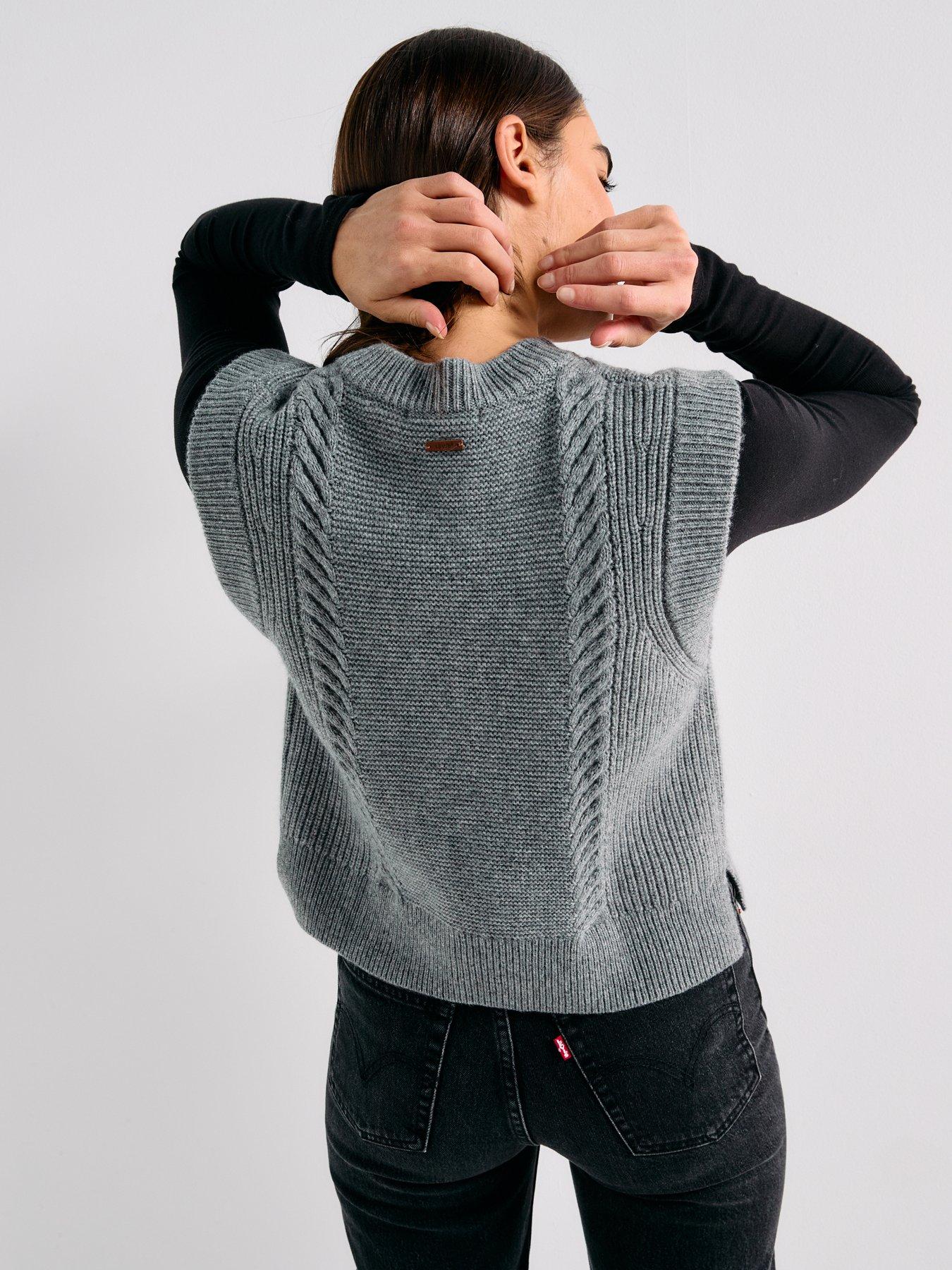 Image 2 of 6 of Levi's Ines Cable Sweater Vest - Mid Heather Gray