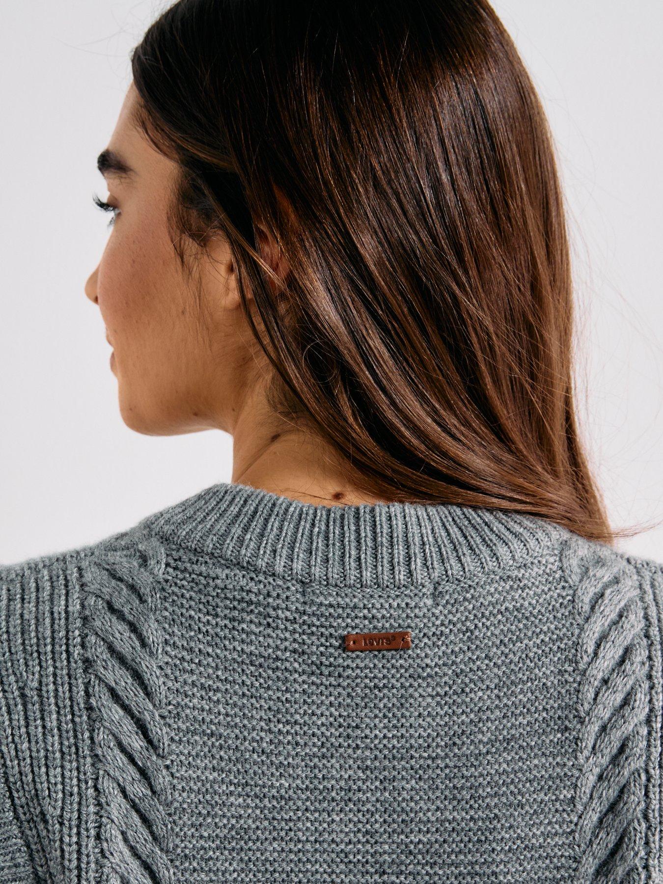 Image 4 of 6 of Levi's Ines Cable Sweater Vest - Mid Heather Gray