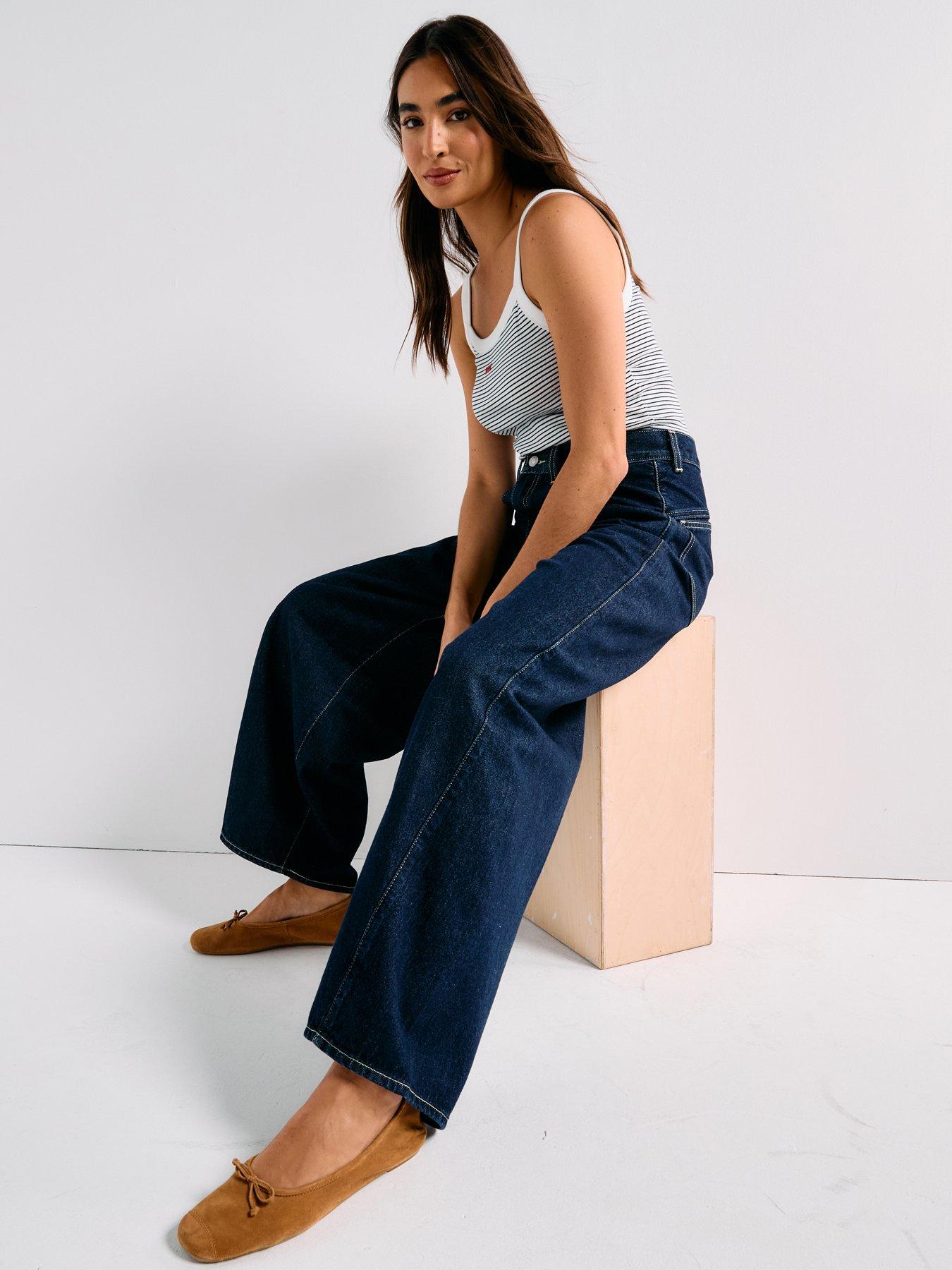 Image 1 of 6 of Levi's Super Baggy Barrel Jeans - Shaded View - Navy