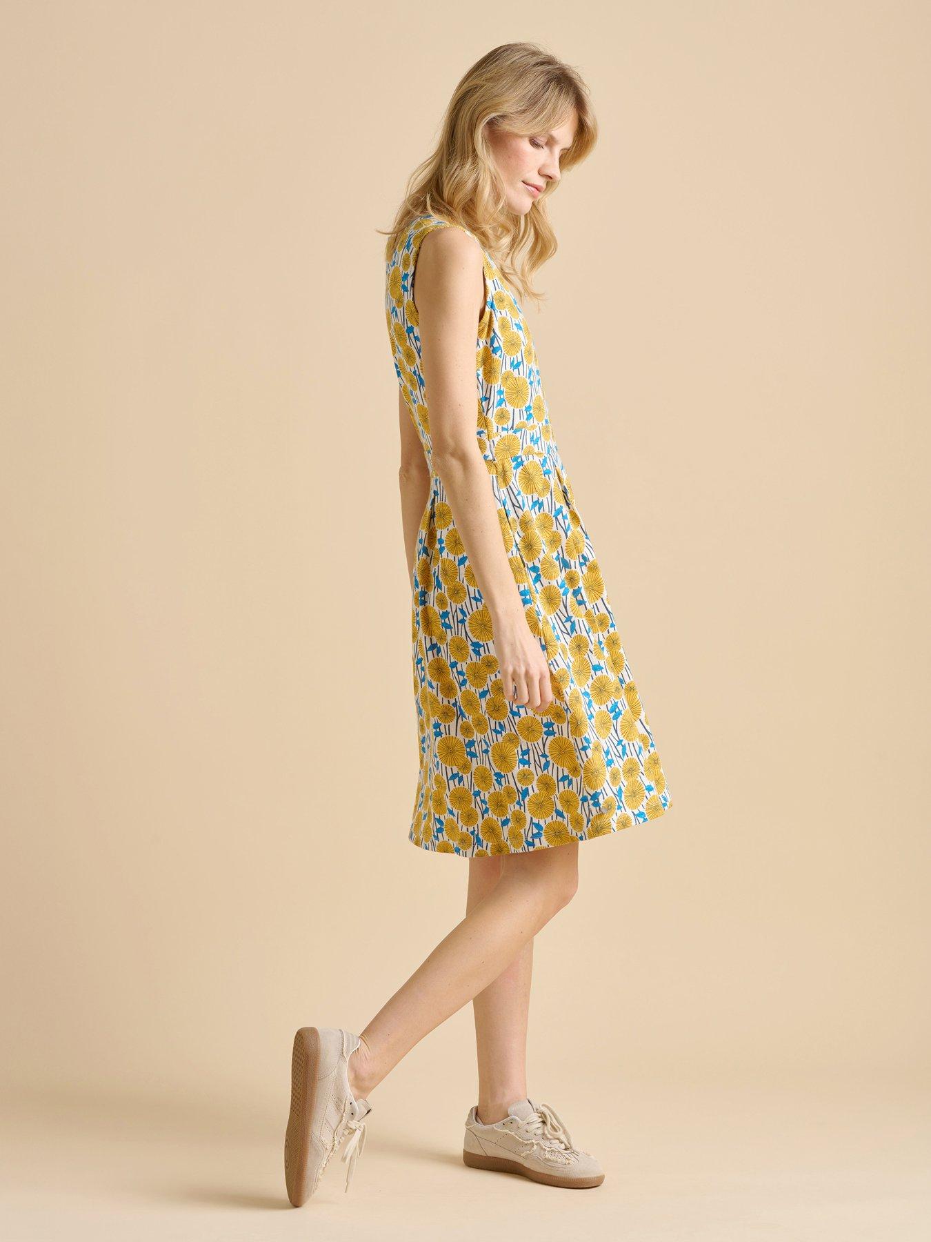 Image 4 of 6 of Brakeburn Parasol Knee Length Dress - Yellow