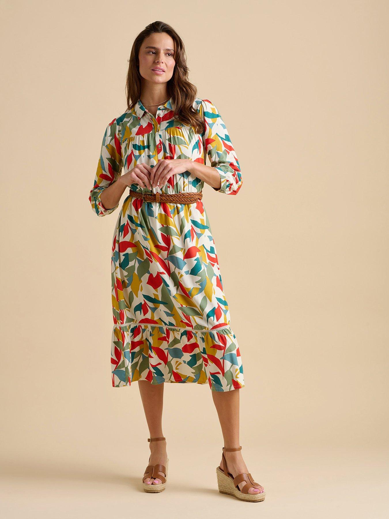 undefined Falling Leaves Midi Dress