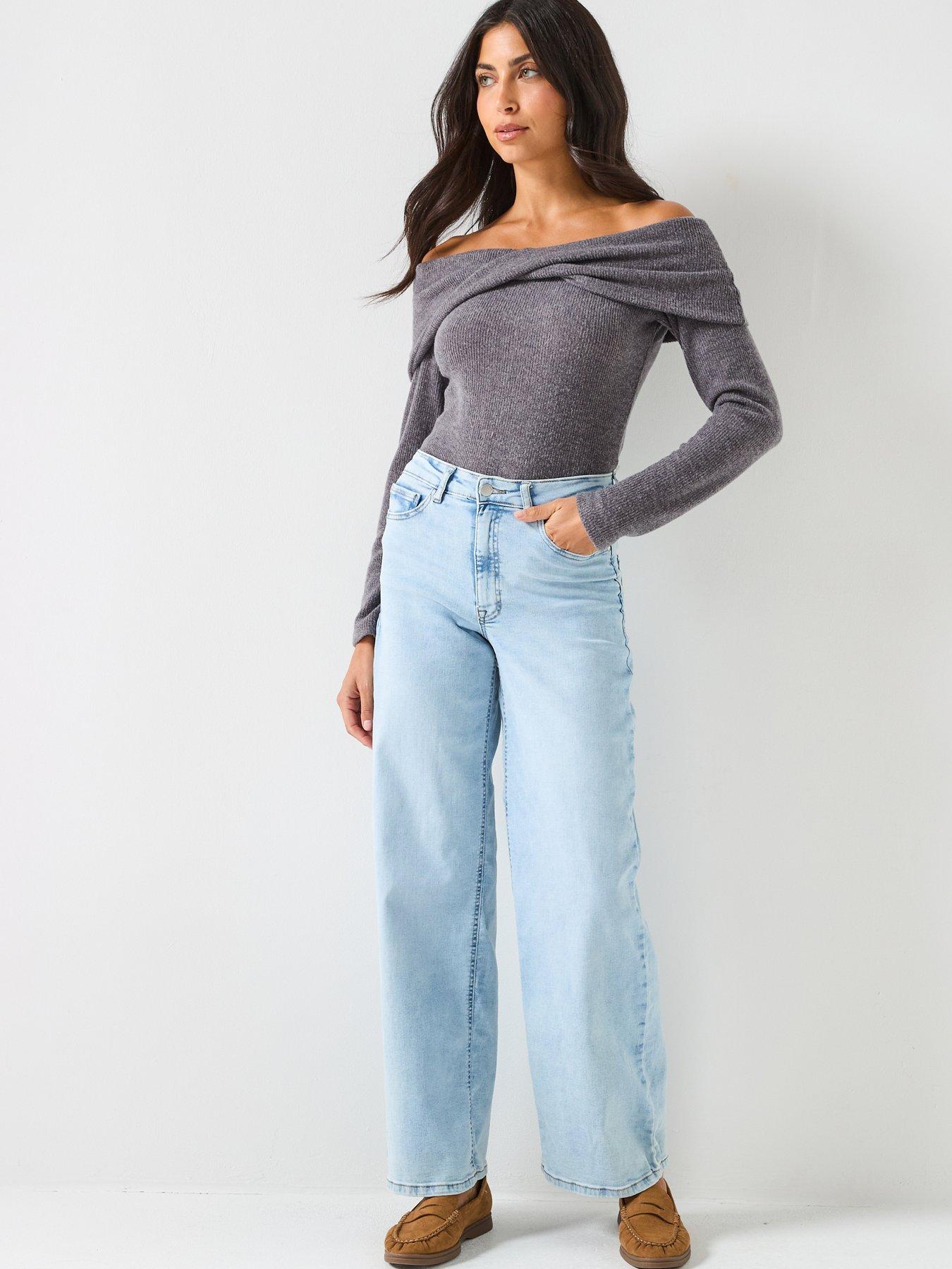 Image 3 of 5 of JDY High Waist Wide Leg Jeans - Blue