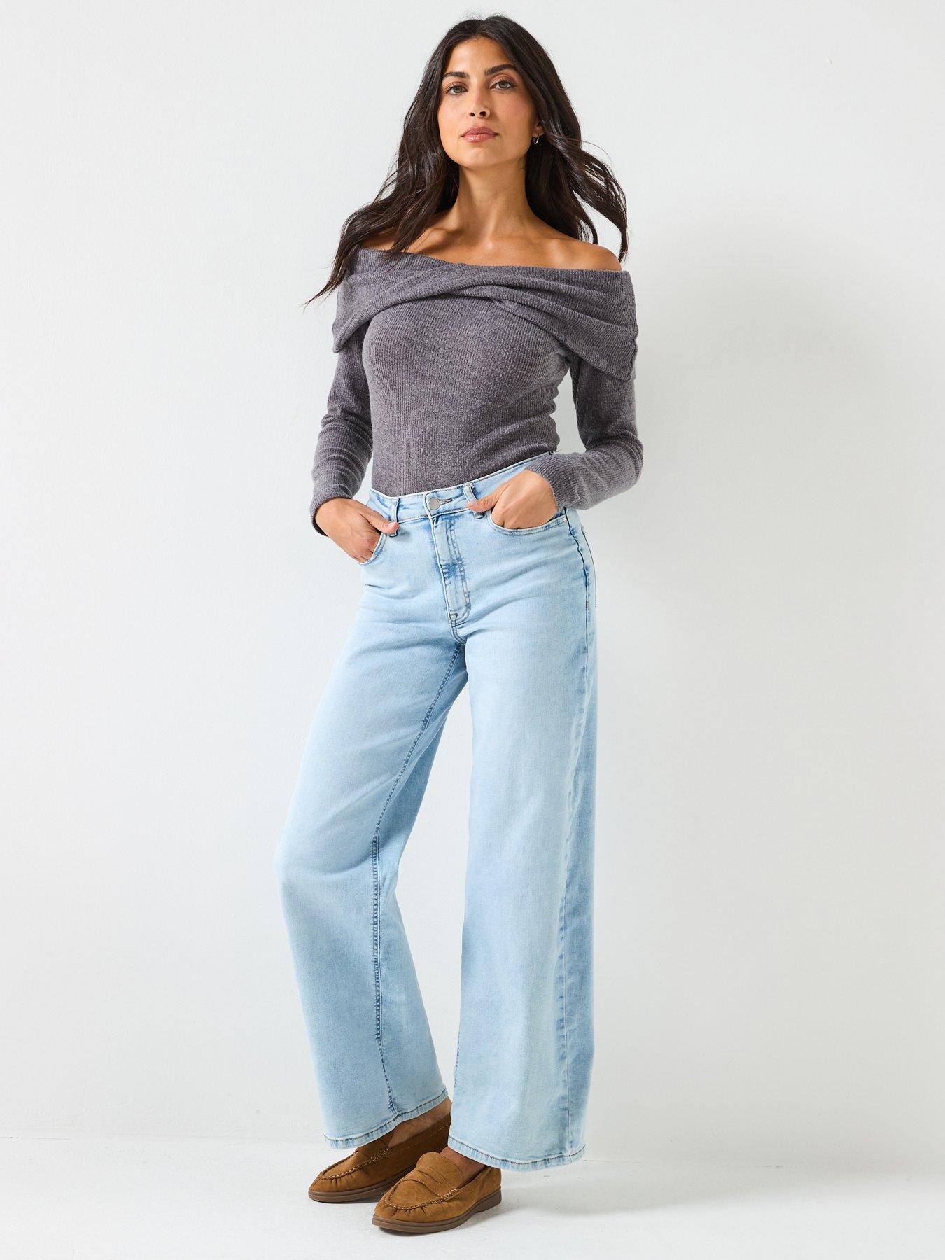 Image 5 of 5 of JDY High Waist Wide Leg Jeans - Blue