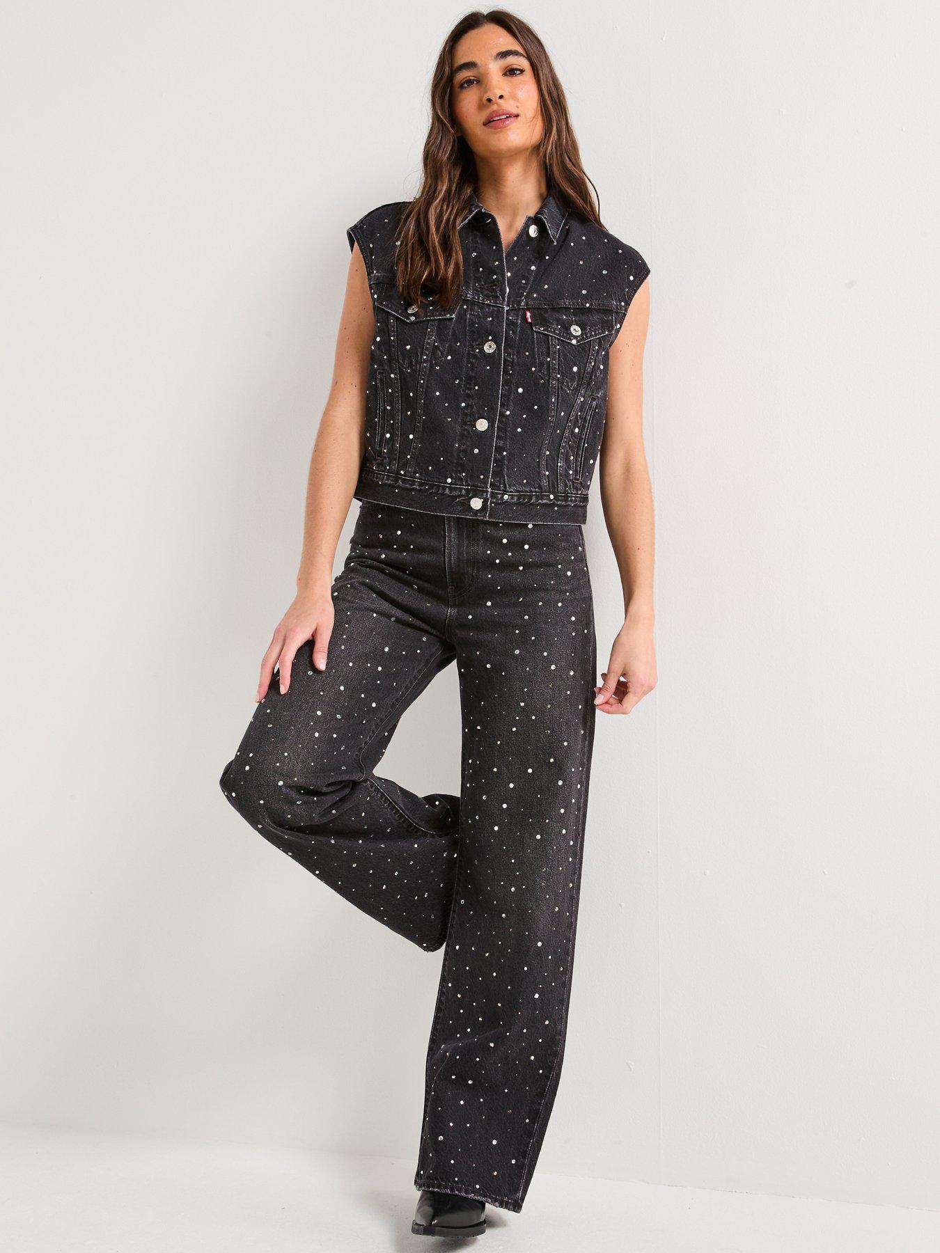 Levi's Dazzle Me Smoke Shrunken 90s Denim Vest - Black | Littlewoods