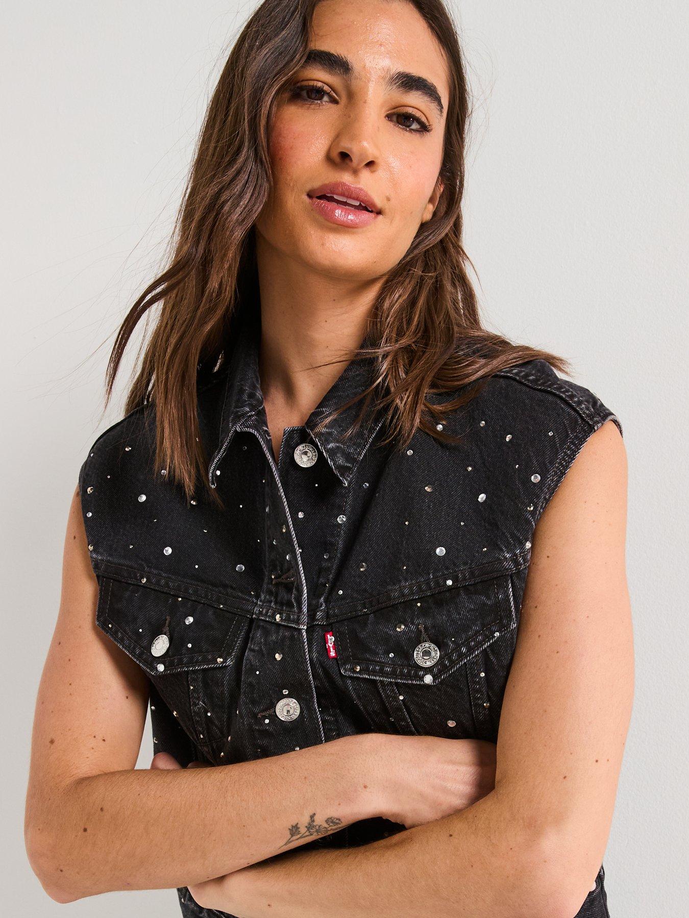 Levi's Dazzle Me Smoke Shrunken 90s Denim Vest - Black | Littlewoods