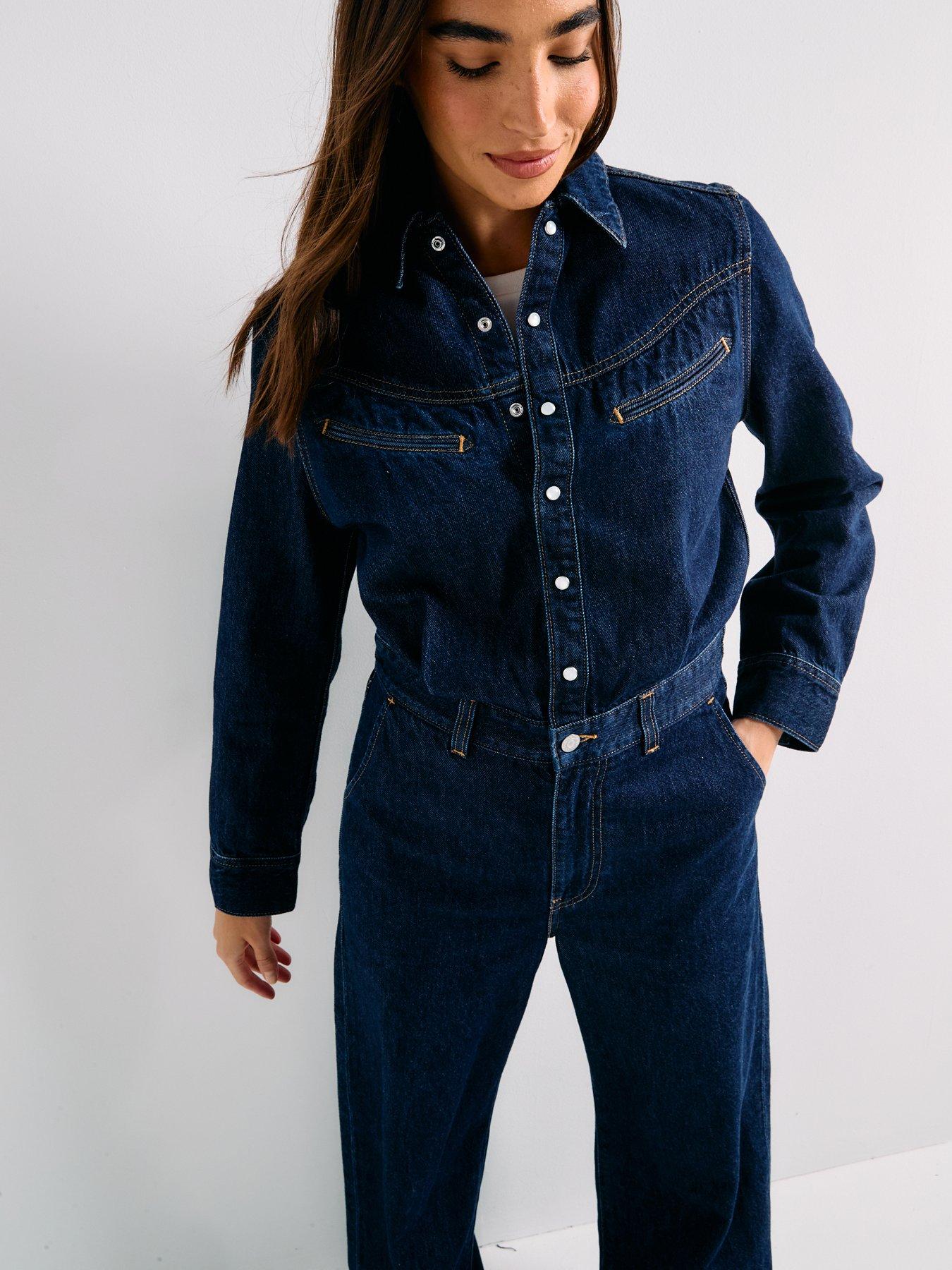 Image 4 of 6 of Levi's Rinoa Wide-Leg Jumpsuit - Reign Of The Rinse - Navy