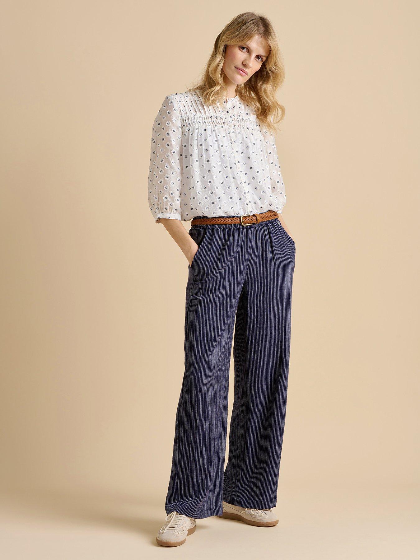undefined Wide Leg Stripe Trouser