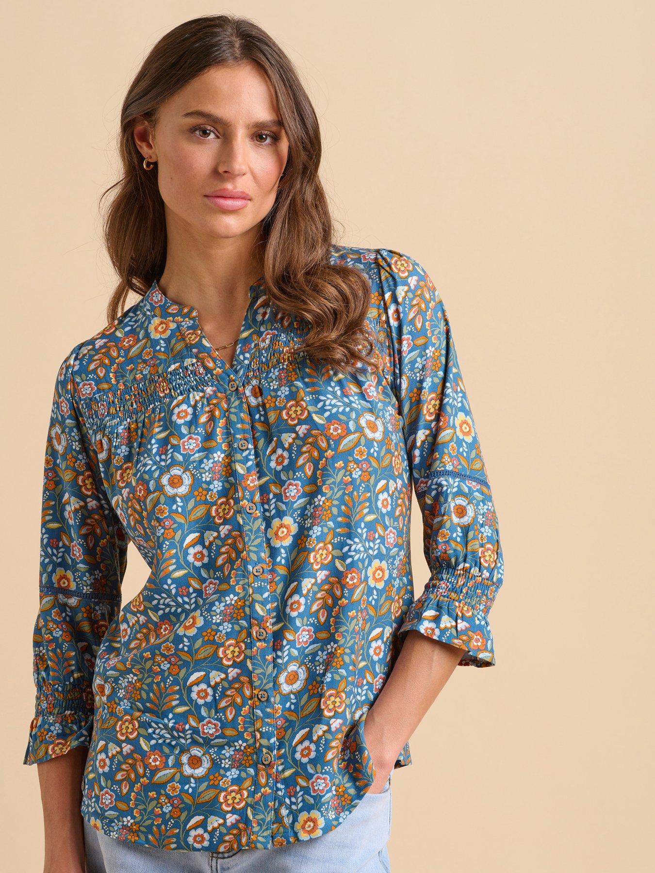  image of brakeburn-navy-secret-garden-blouse
