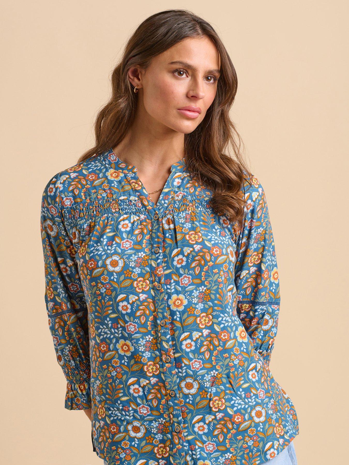  image of brakeburn-navy-secret-garden-blouse