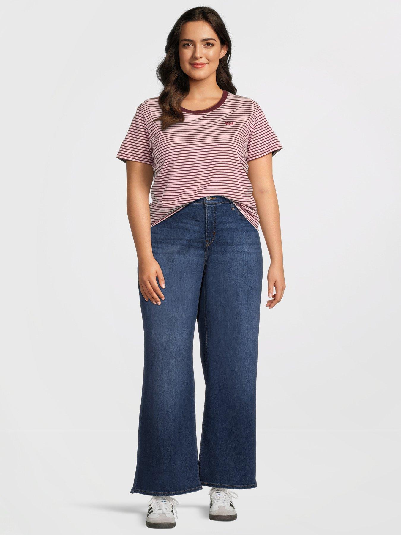 Image 3 of 5 of Levi's Plus 318 Shaping Wide-leg Jeans (plus Size) - Clever Girl Plus - Navy