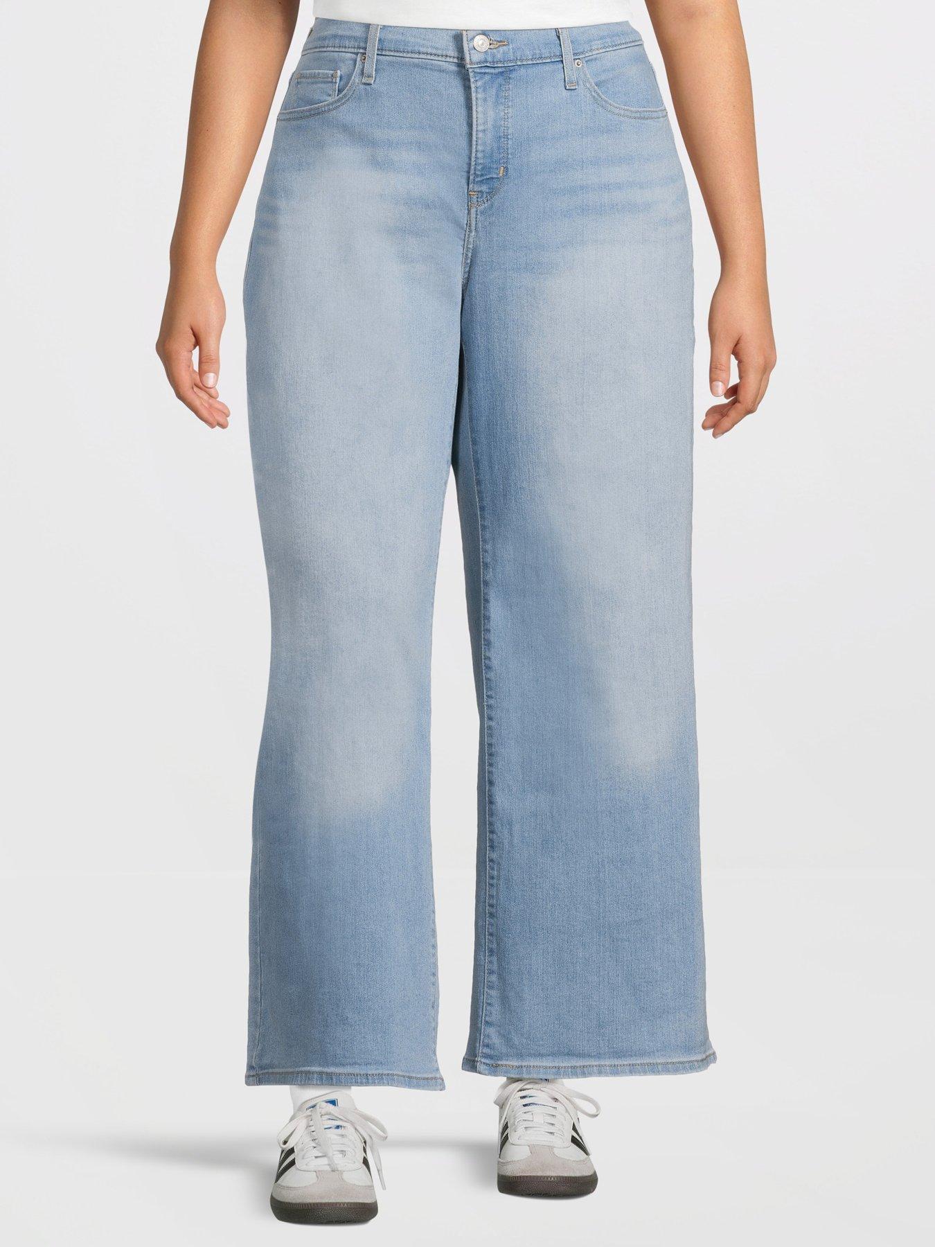 Image 1 of 5 of Levi's Plus 318 Shaping Wide-leg Jeans (plus Size) - Tall Glass Of Water Plus - Blue