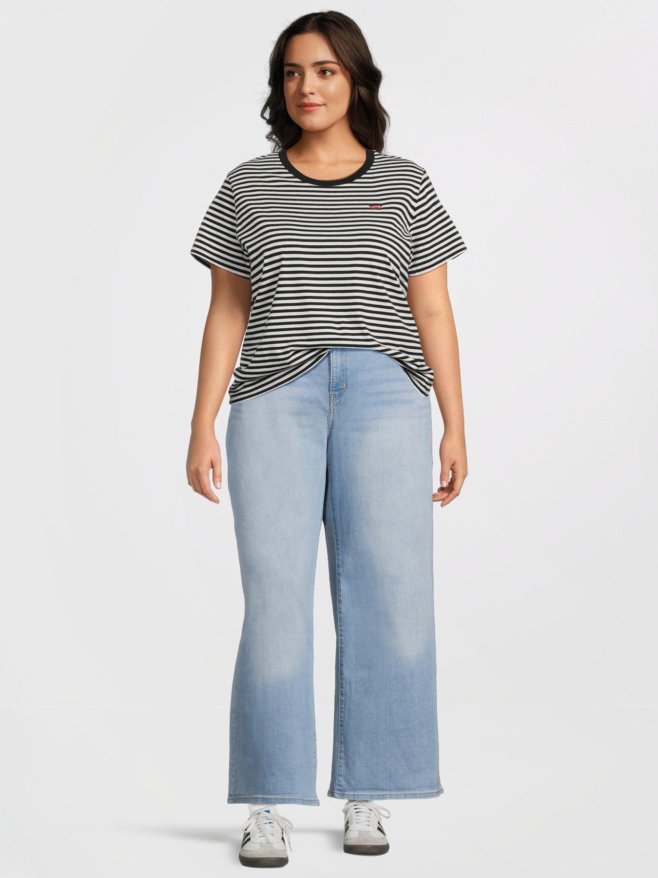 Image 3 of 5 of Levi's Plus 318 Shaping Wide-leg Jeans (plus Size) - Tall Glass Of Water Plus - Blue