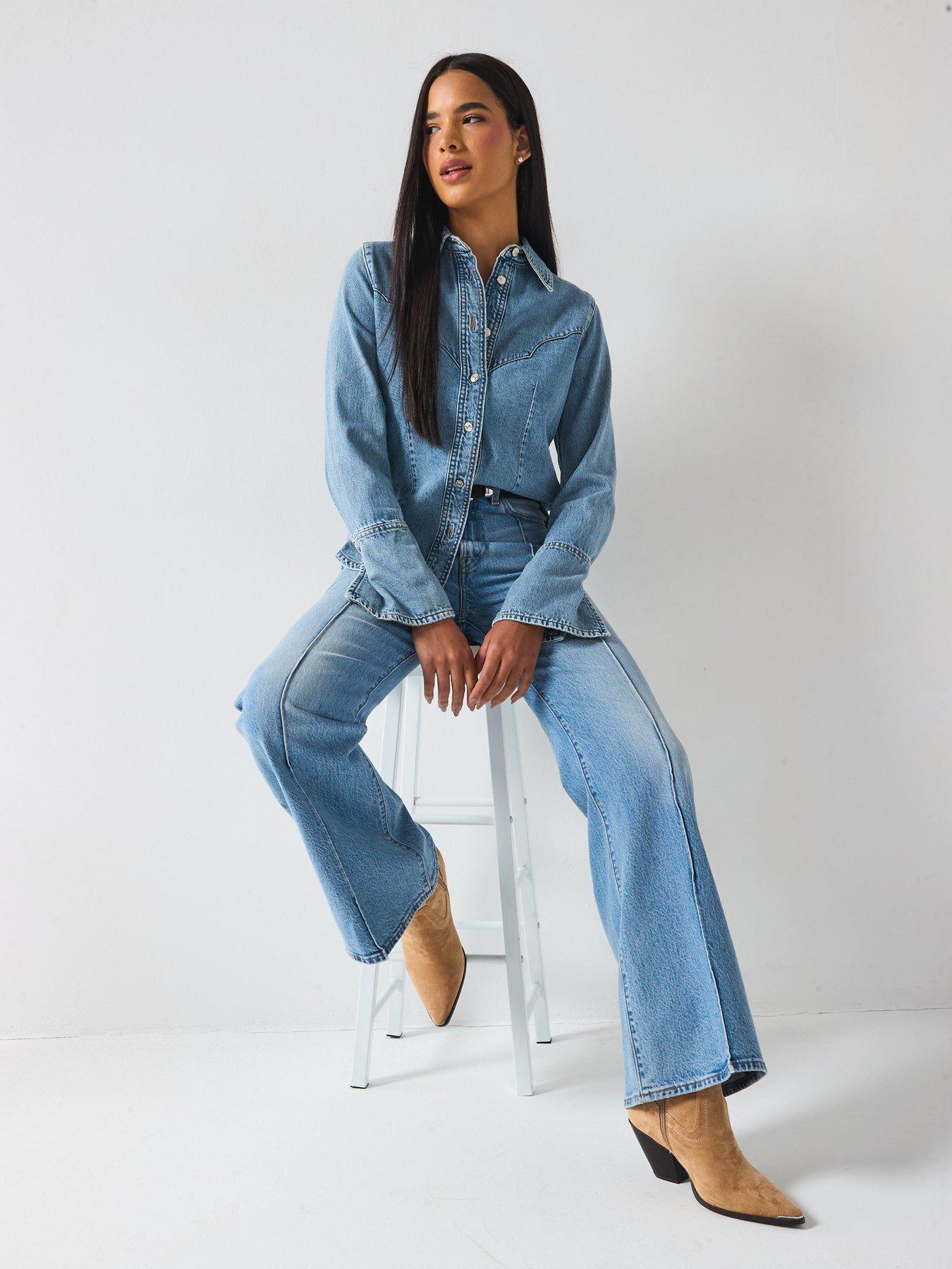  image of levis-ribcage-bells-western-jeans-blue