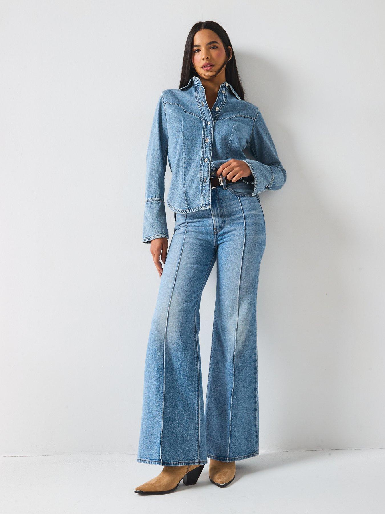  image of levis-ribcage-bells-western-jeans-blue