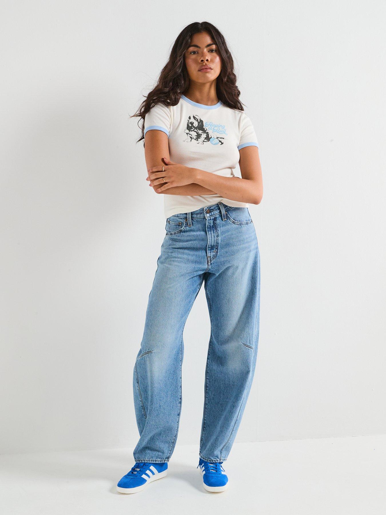 Image 3 of 6 of Levi's Cinch Barrel Jeans - Let Love In - Blue