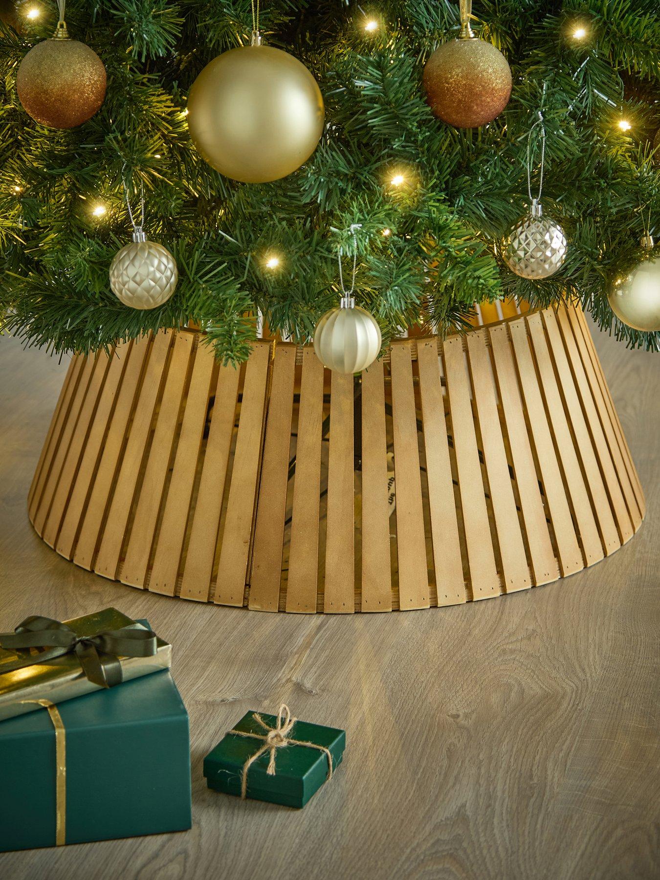 undefined Wooden Slat Christmas Tree Skirt - 66 cm
