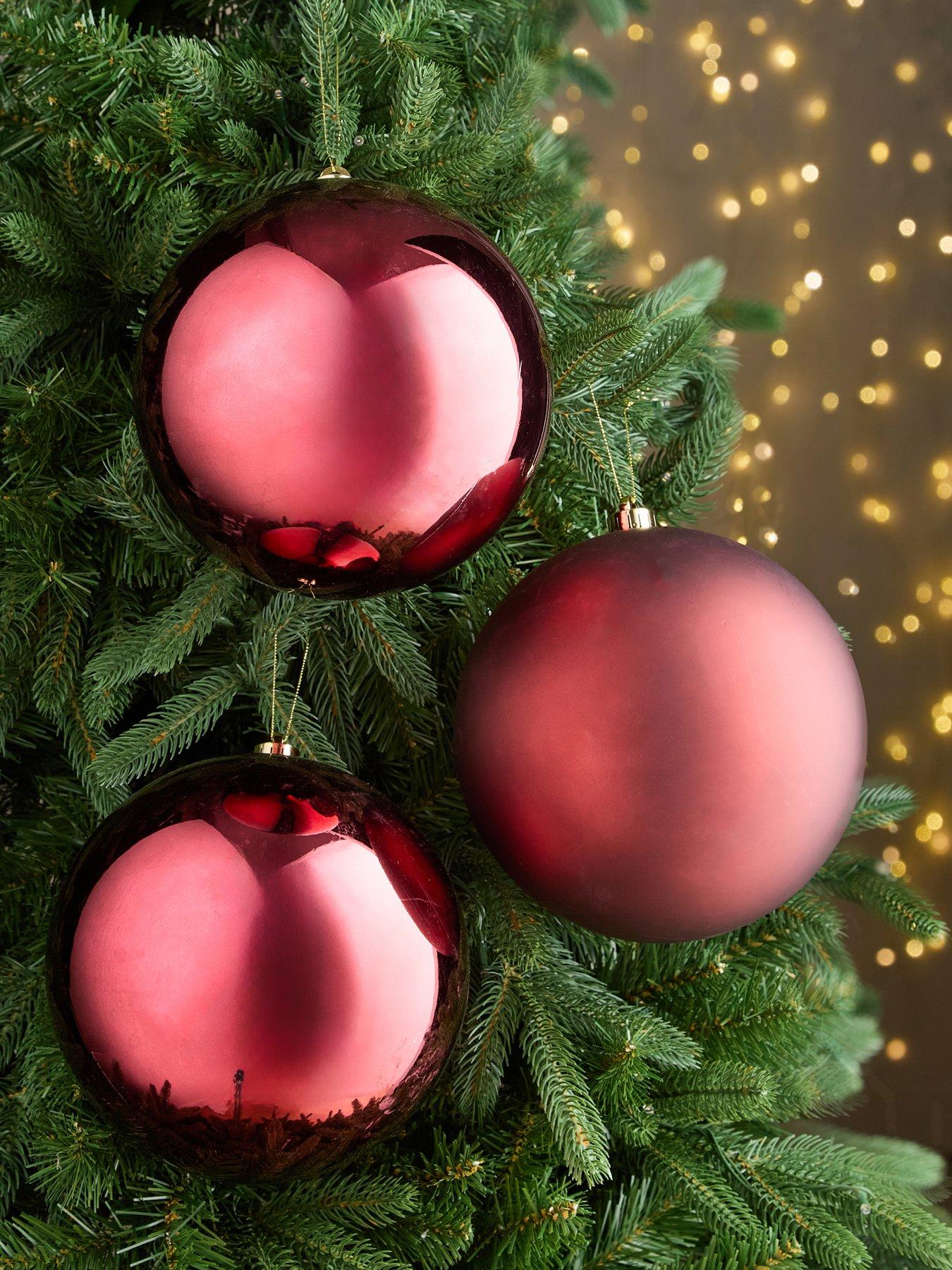 undefined Set of 3 Jumbo 20 cm Christmas Baubles - Red