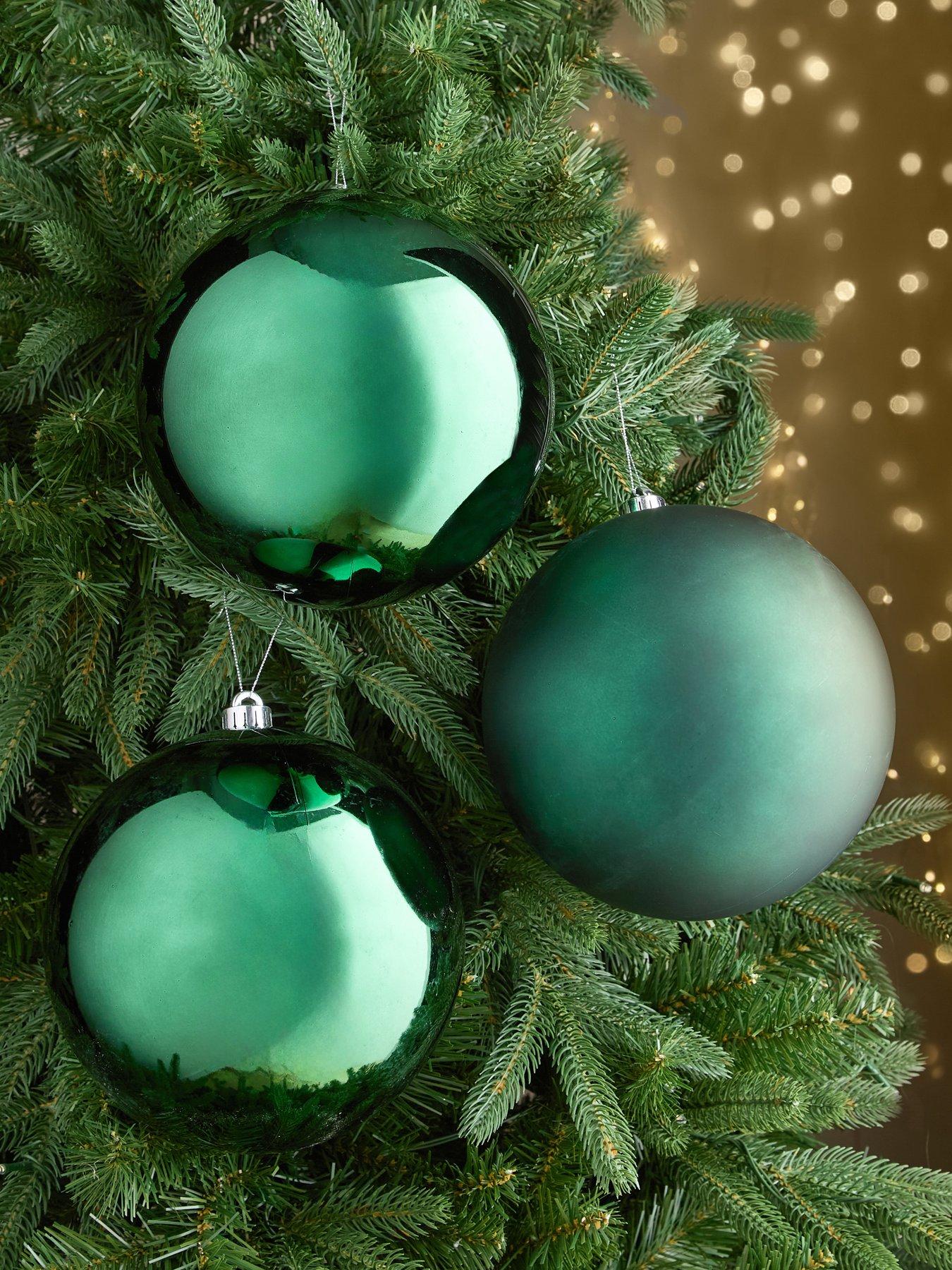 undefined Set of 3 Jumbo 20 cm Christmas Baubles - Green