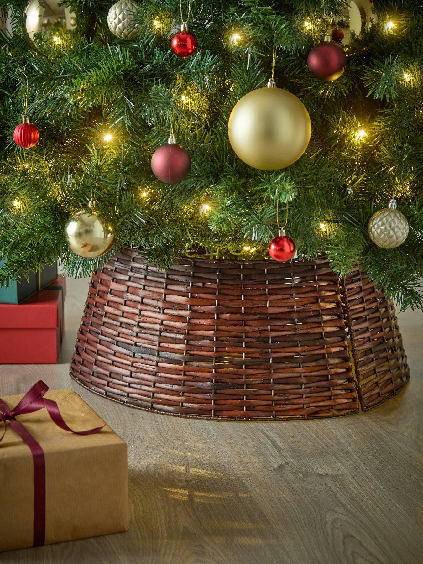 undefined Dark Brown Willow Christmas Tree Skirt - 50 x 70 cm
