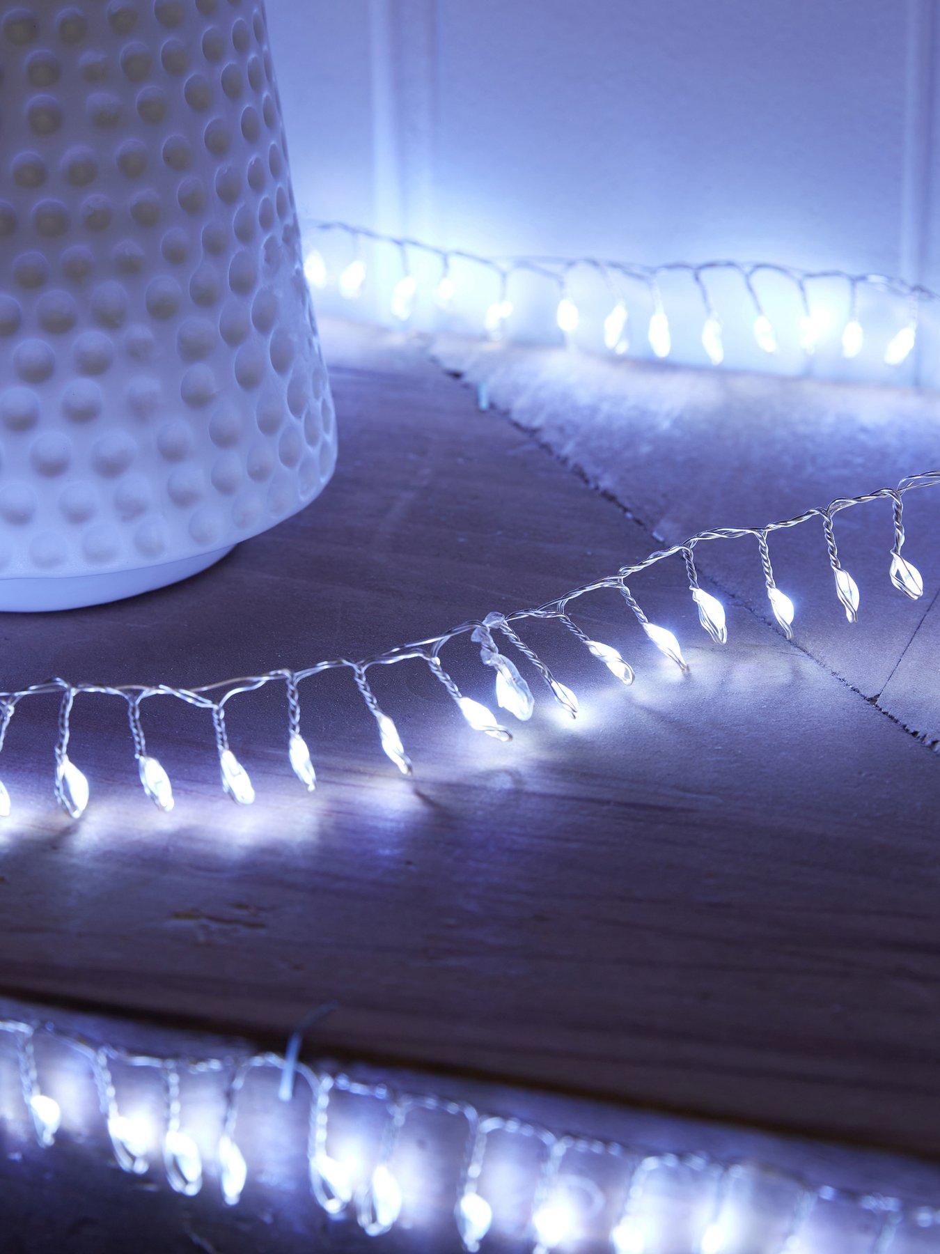 undefined 500 LED Dewdrop Indoor/Outdoor Christmas Cluster Lights - White