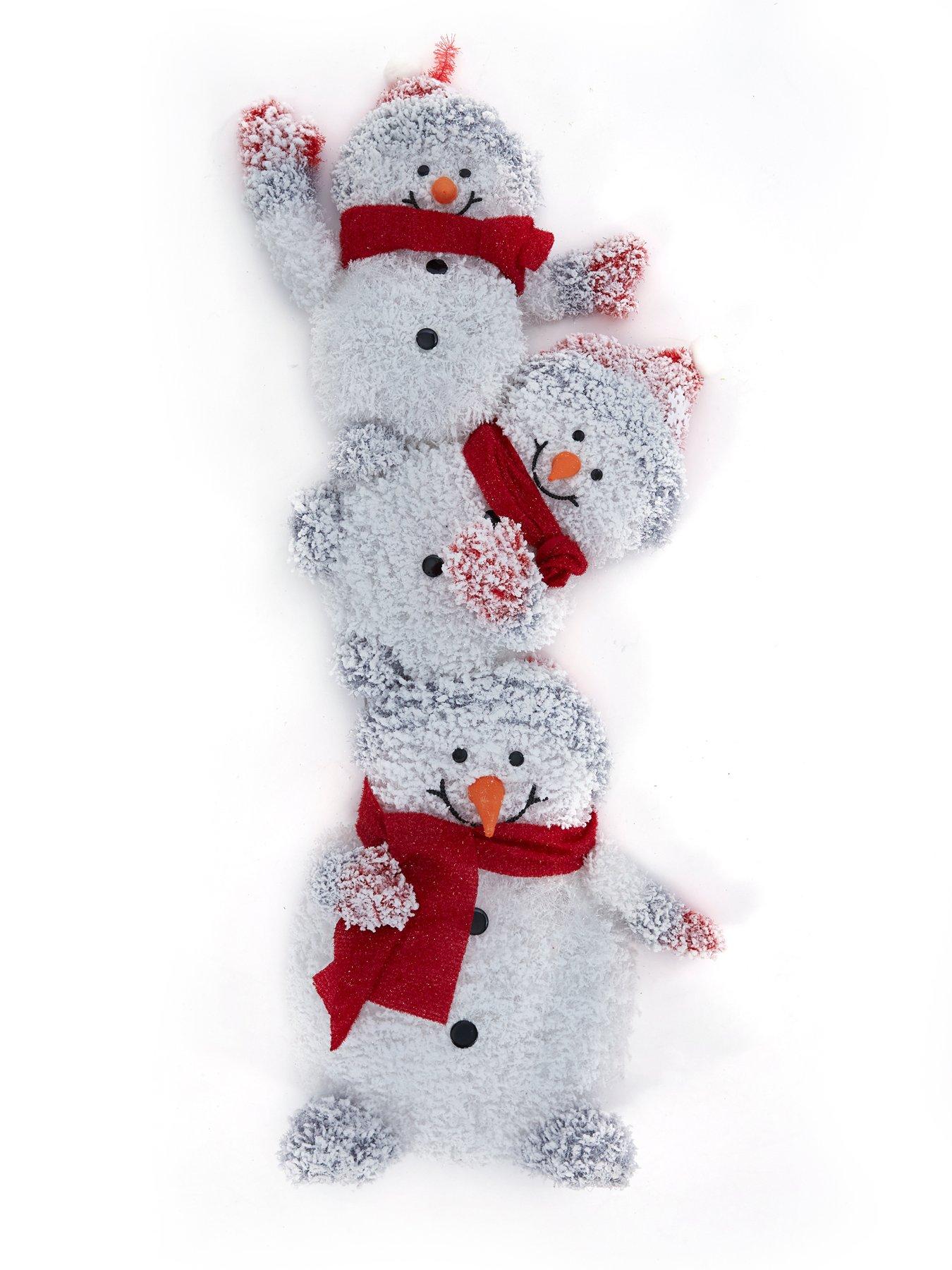Image 2 of 6 of Festive 105&nbsp;cm Lit Snowy Snowman Family Outdoor Christmas Decoration
