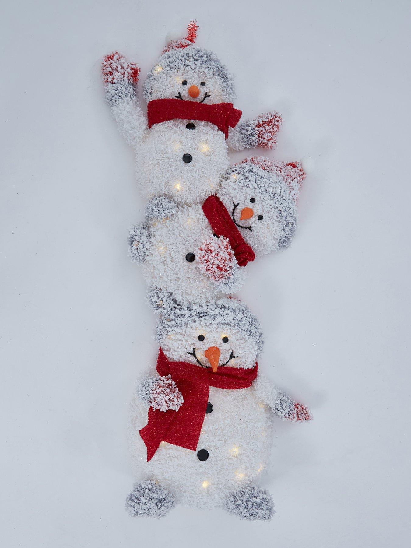 Image 4 of 6 of Festive 105&nbsp;cm Lit Snowy Snowman Family Outdoor Christmas Decoration
