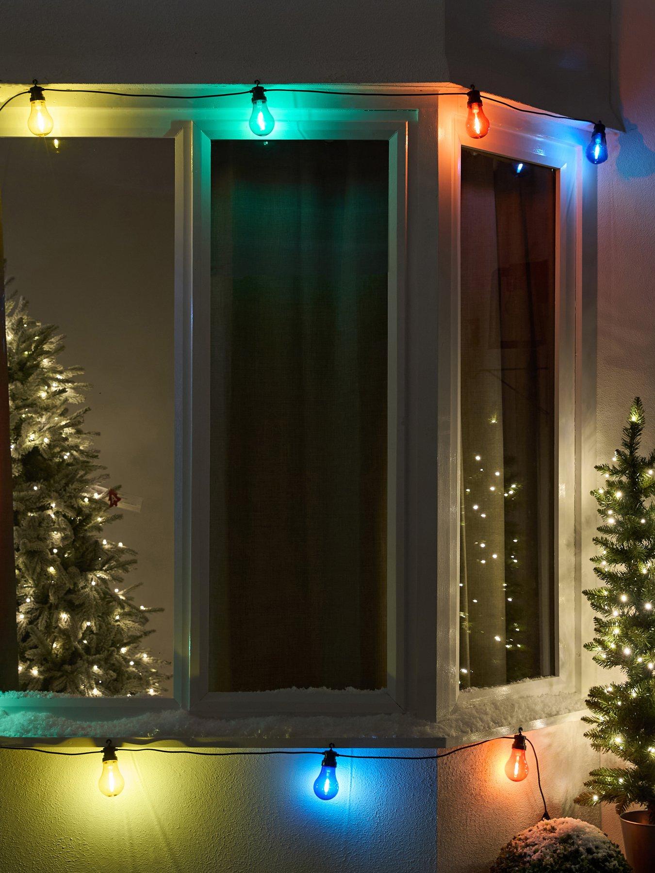 undefined 10 Multicolour Connectable Festoon Bulb Outdoor Christmas Lights