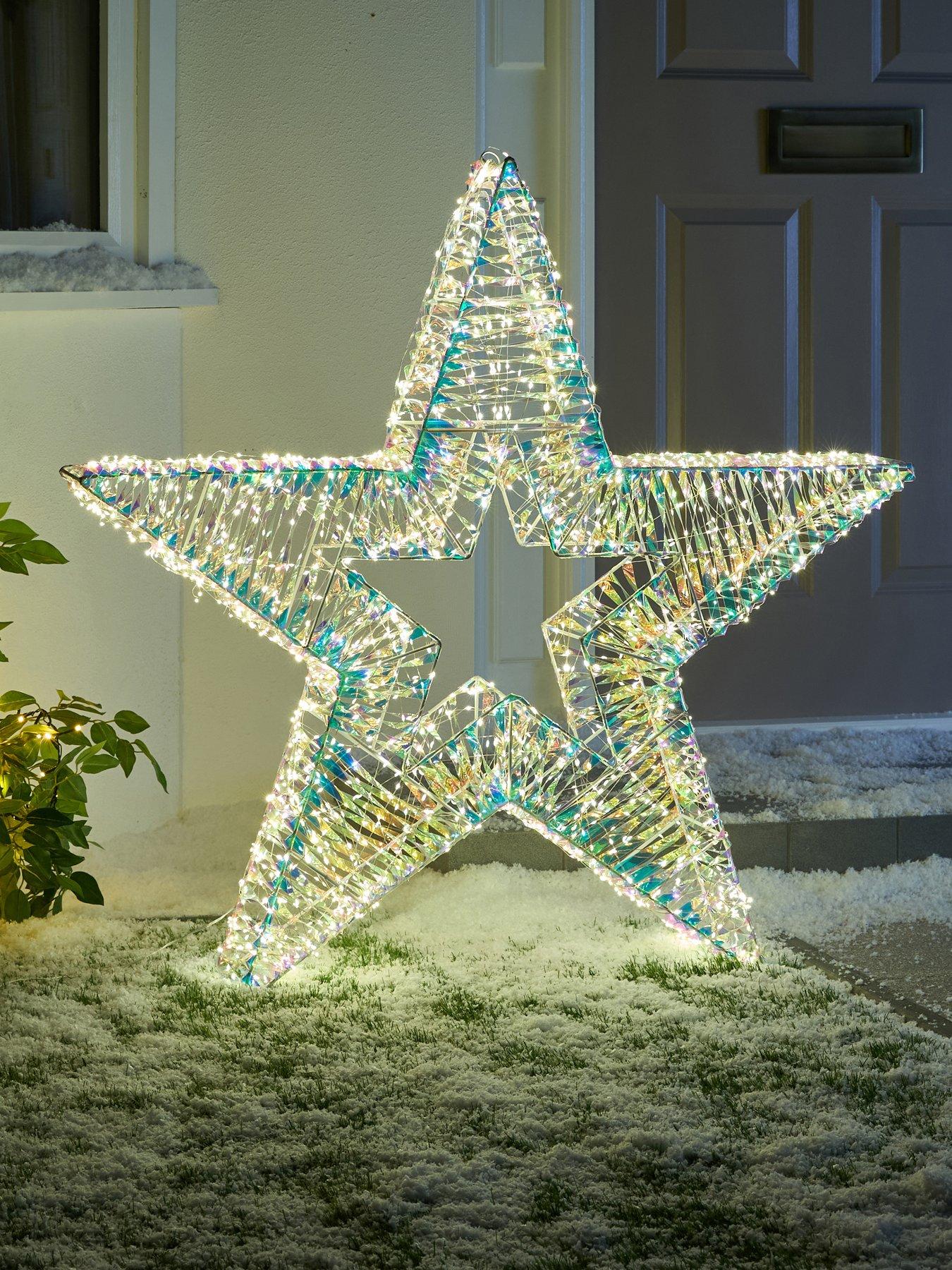 undefined 100 cm Large Iridescent Multifunction Star Indoor/Outdoor Christmas Light