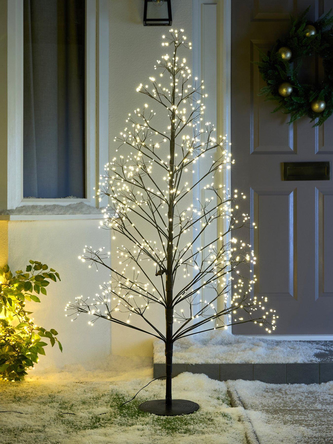 Festive 150 cm Outdoor Christmas Tree with Firework Lights