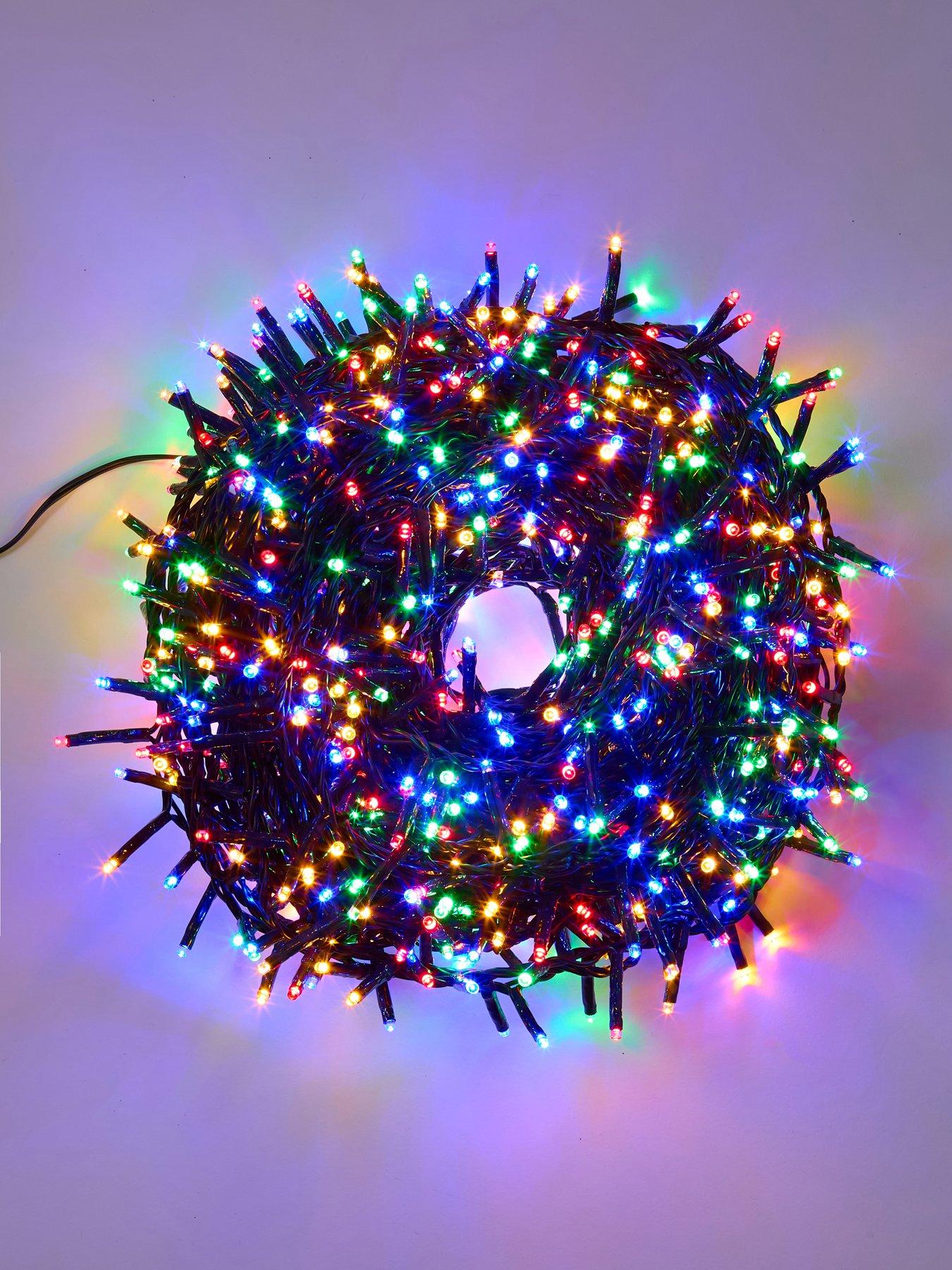 Image 2 of 3 of Festive Compact Outdoor Christmas Lights - 1000 Multi Colour