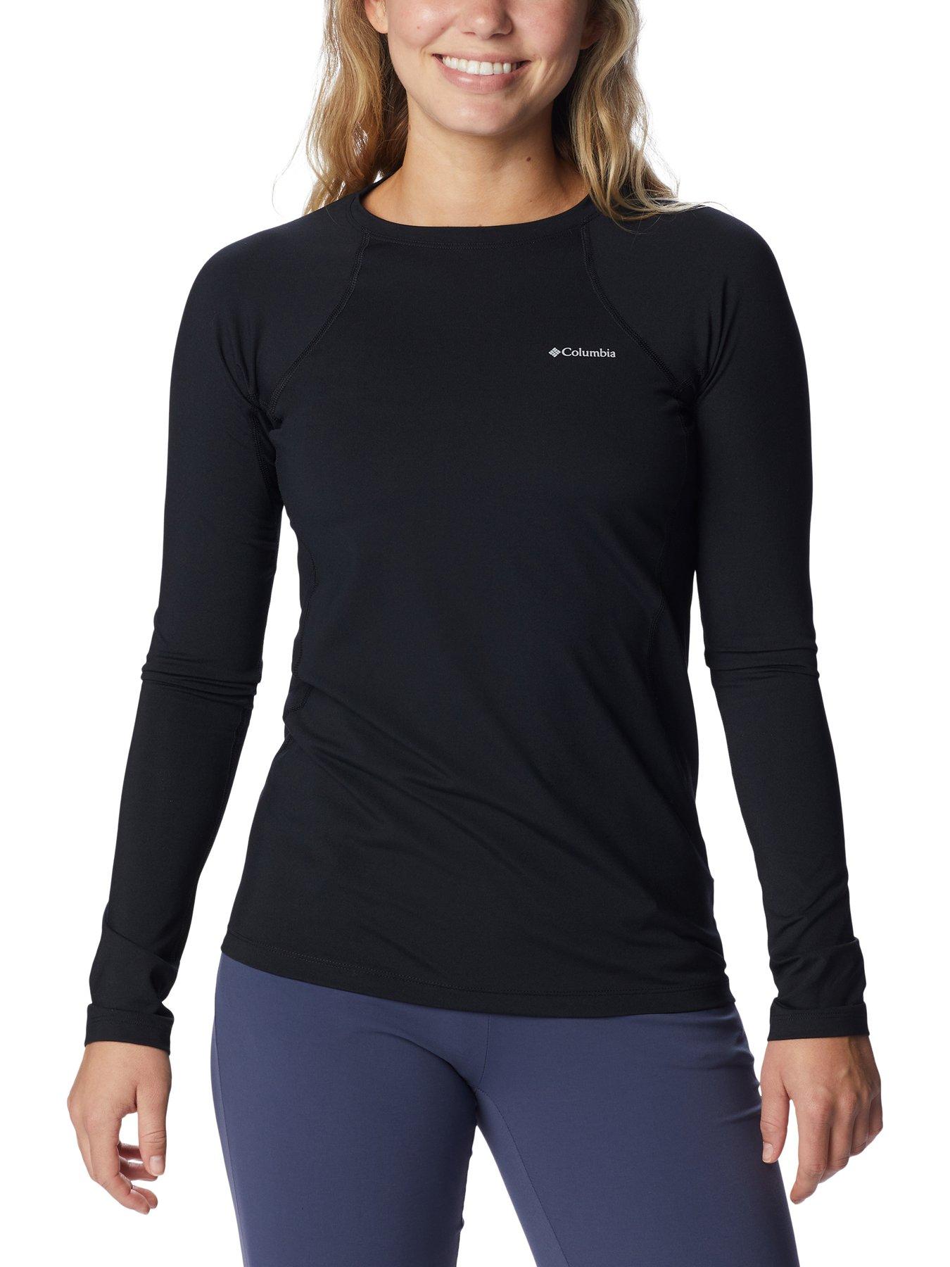 front image of columbia-womens-midweight-stretch-long-sleeve-top-black
