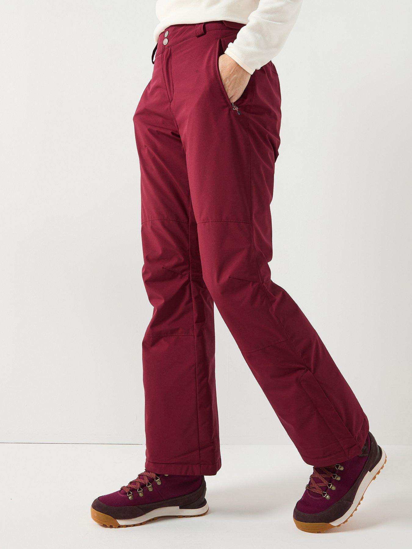 front image of columbia-womens-shafer-canyon-ii-insulated-ski-pant-burgundy