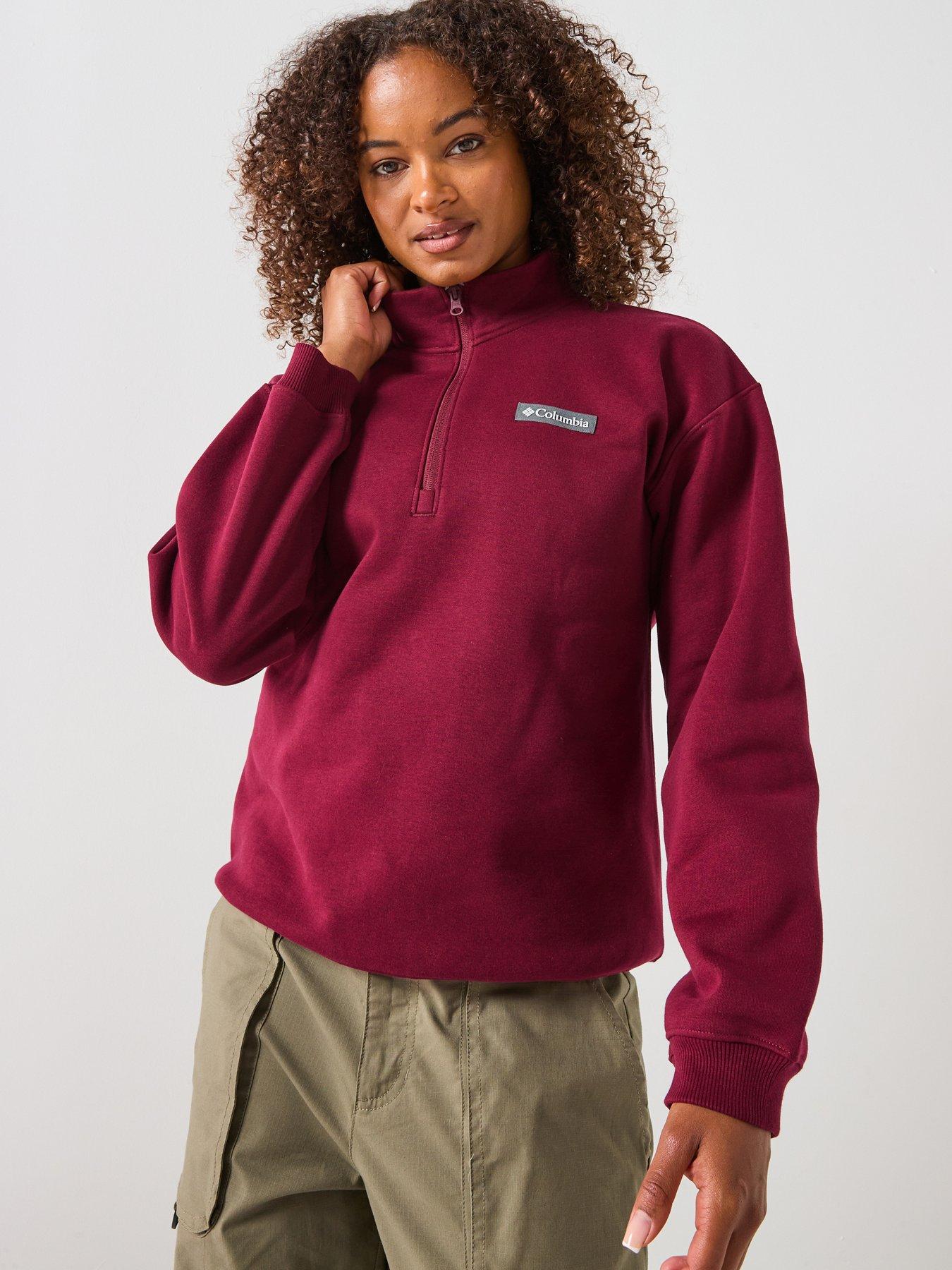 Image 1 of 5 of Columbia Womens Meridian Creek Quarter Zip Fleece- Burgundy