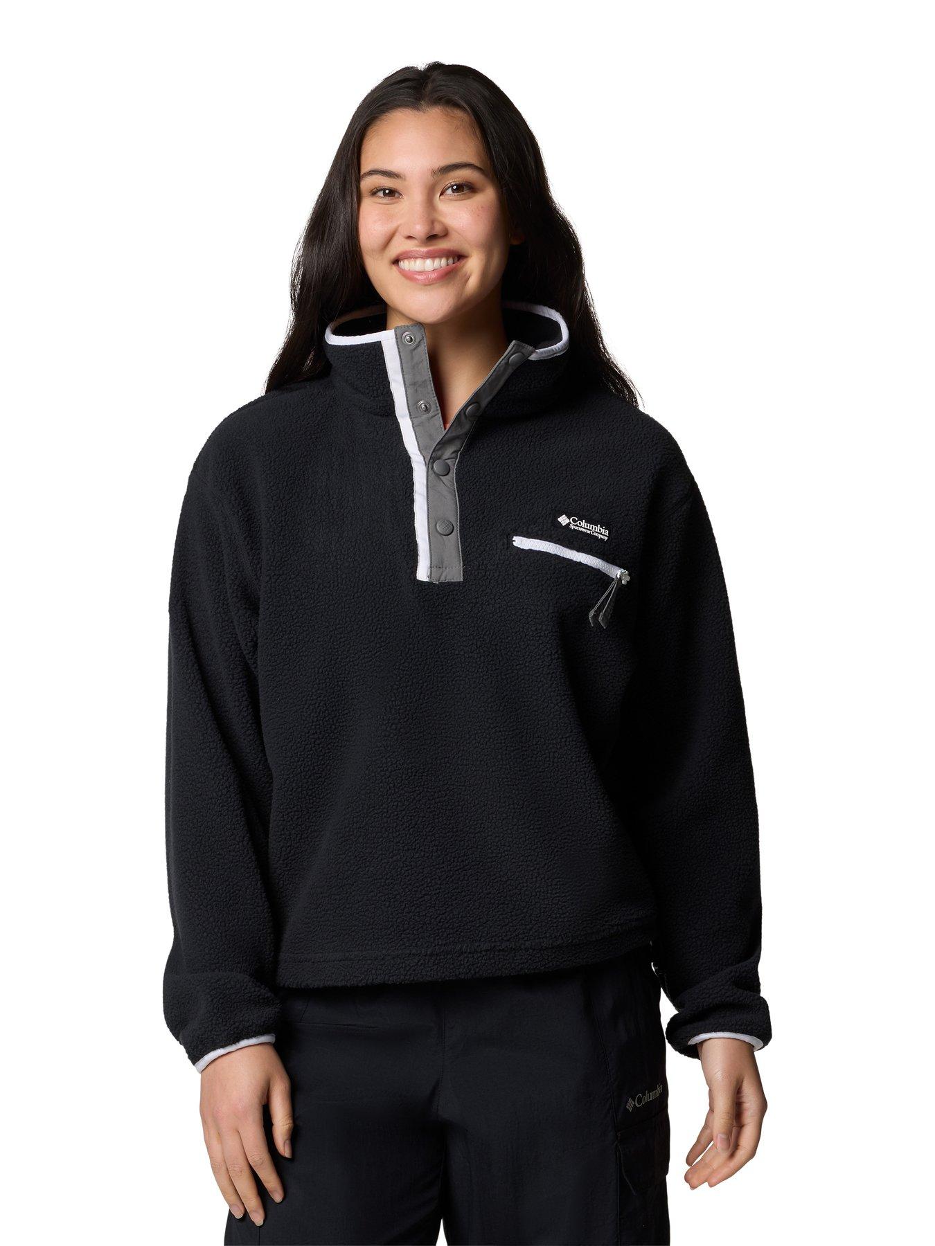  image of columbia-womens-helvetia-ii-cropped-half-snap-fleece-black