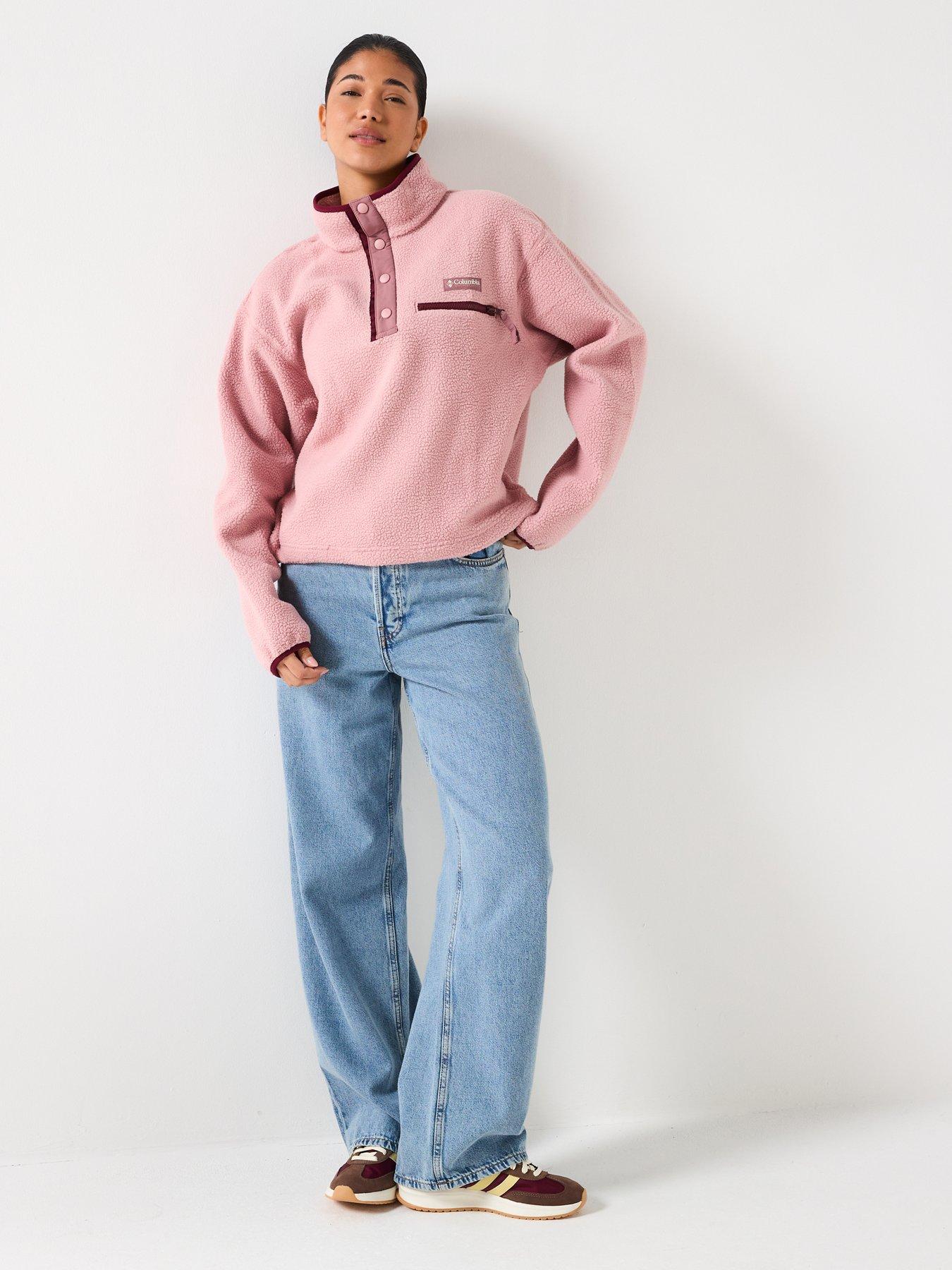  image of columbia-womens-helvetia-ii-cropped-half-snap-fleece-pink
