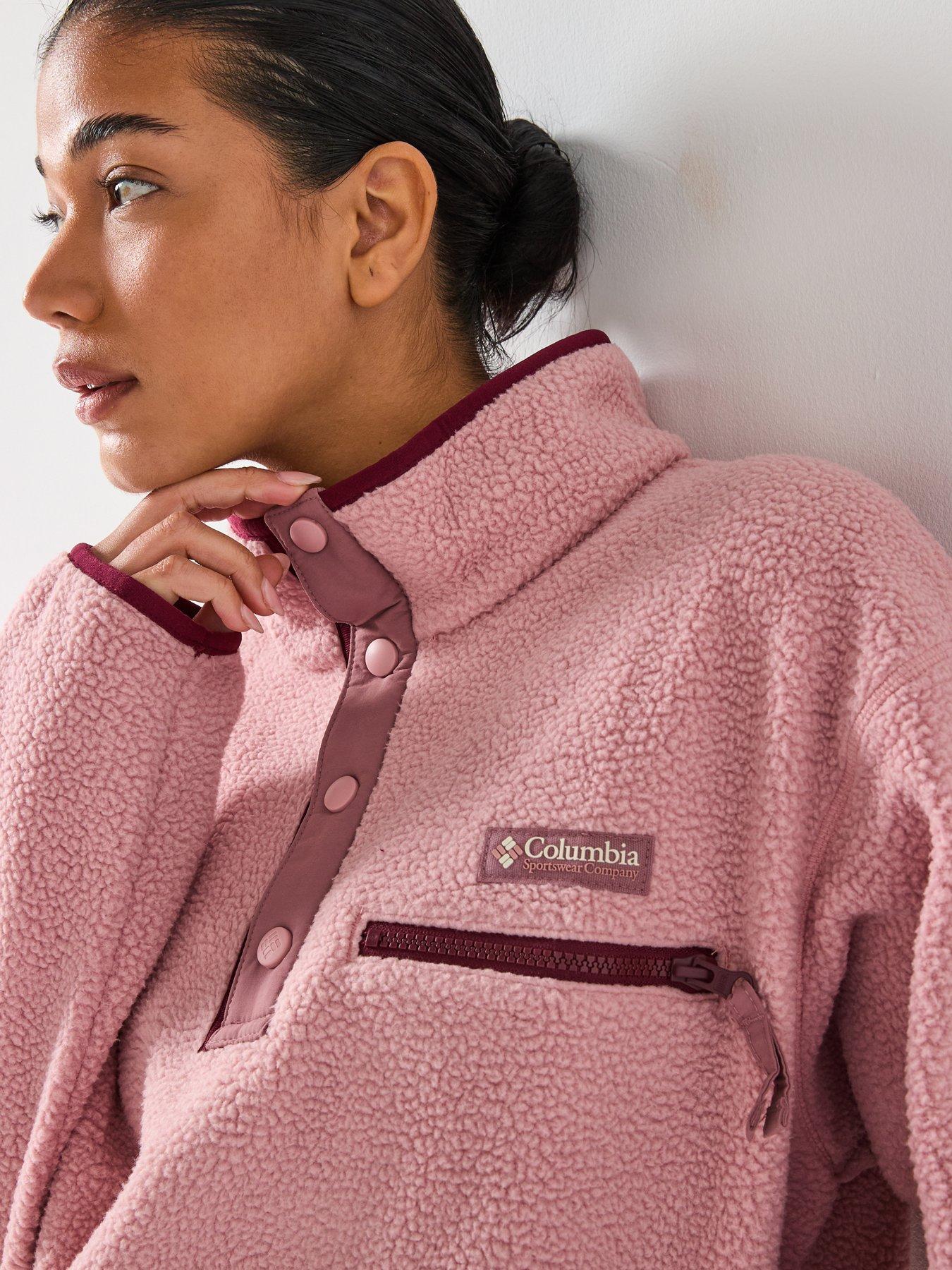 image of columbia-womens-helvetia-ii-cropped-half-snap-fleece-pink