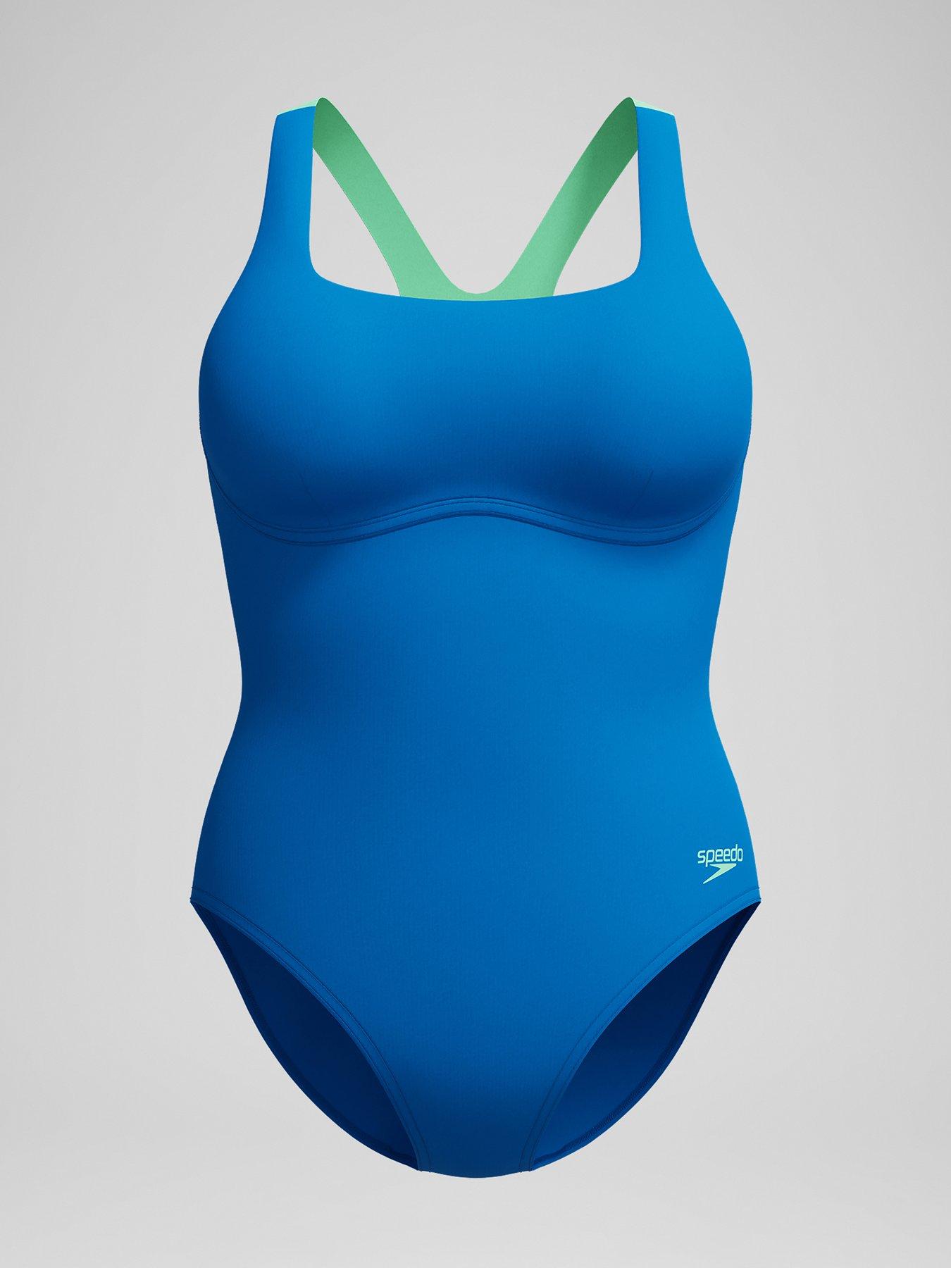 undefined Womens Flex Band Swimsuit With Built In Swim Bra - Blue