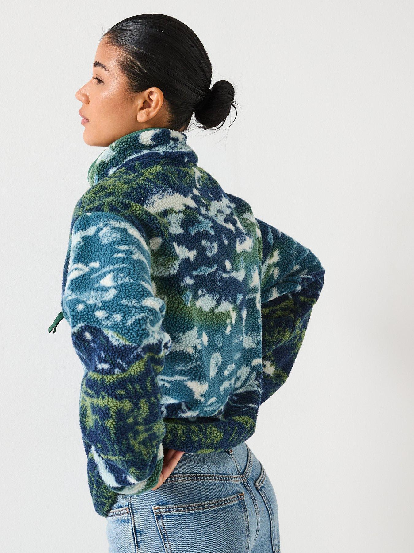  image of columbia-womens-helvetia-ii-printed-cropped-half-snap-fleece-blue